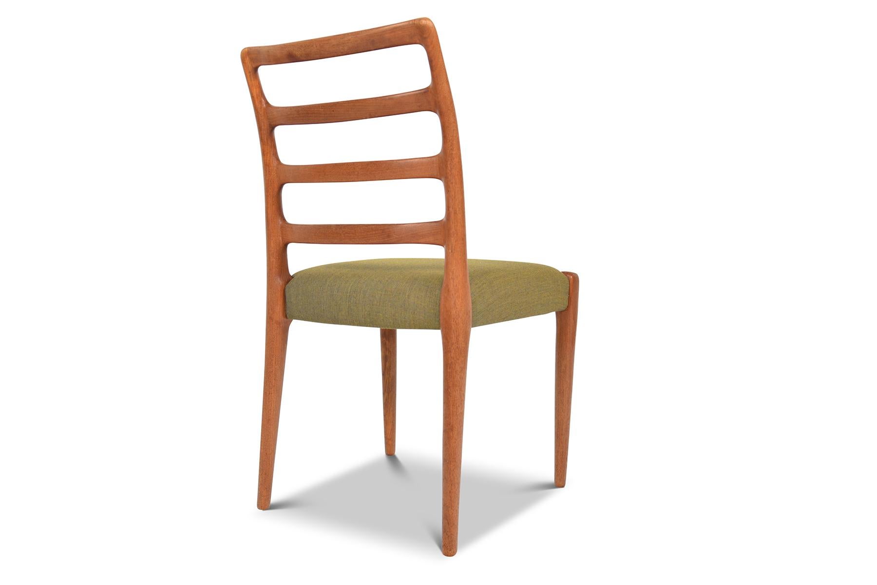 Set of Ten Danish Ladderback Mid Century Dining Chairs in Teak 3