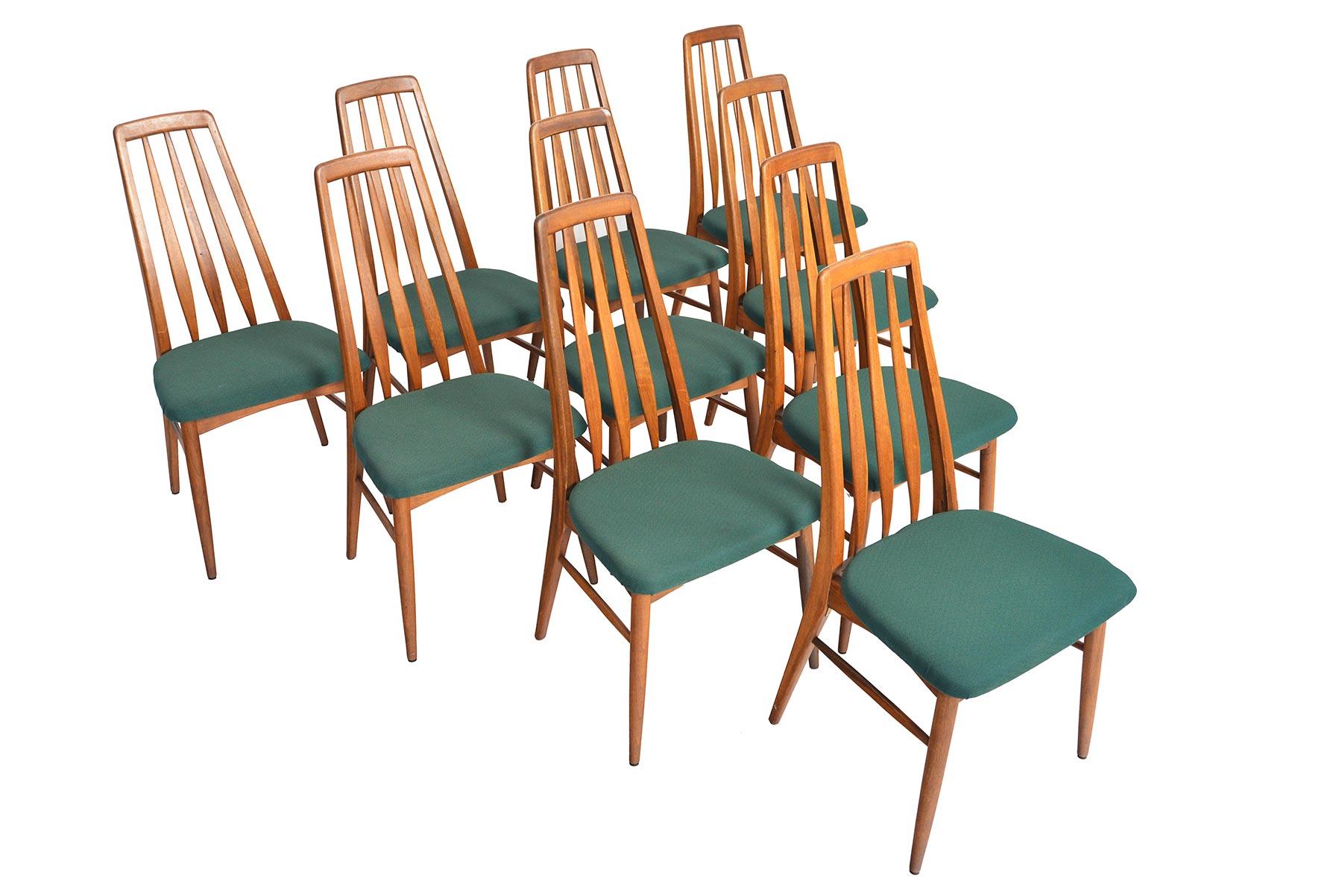 Mid-Century Modern Set of Ten Danish Modern Eva Highback Dining Chairs in Walnut by Niels Koefoed