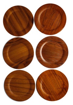 Set of Ten Danish Modern Teak Dinner Plate