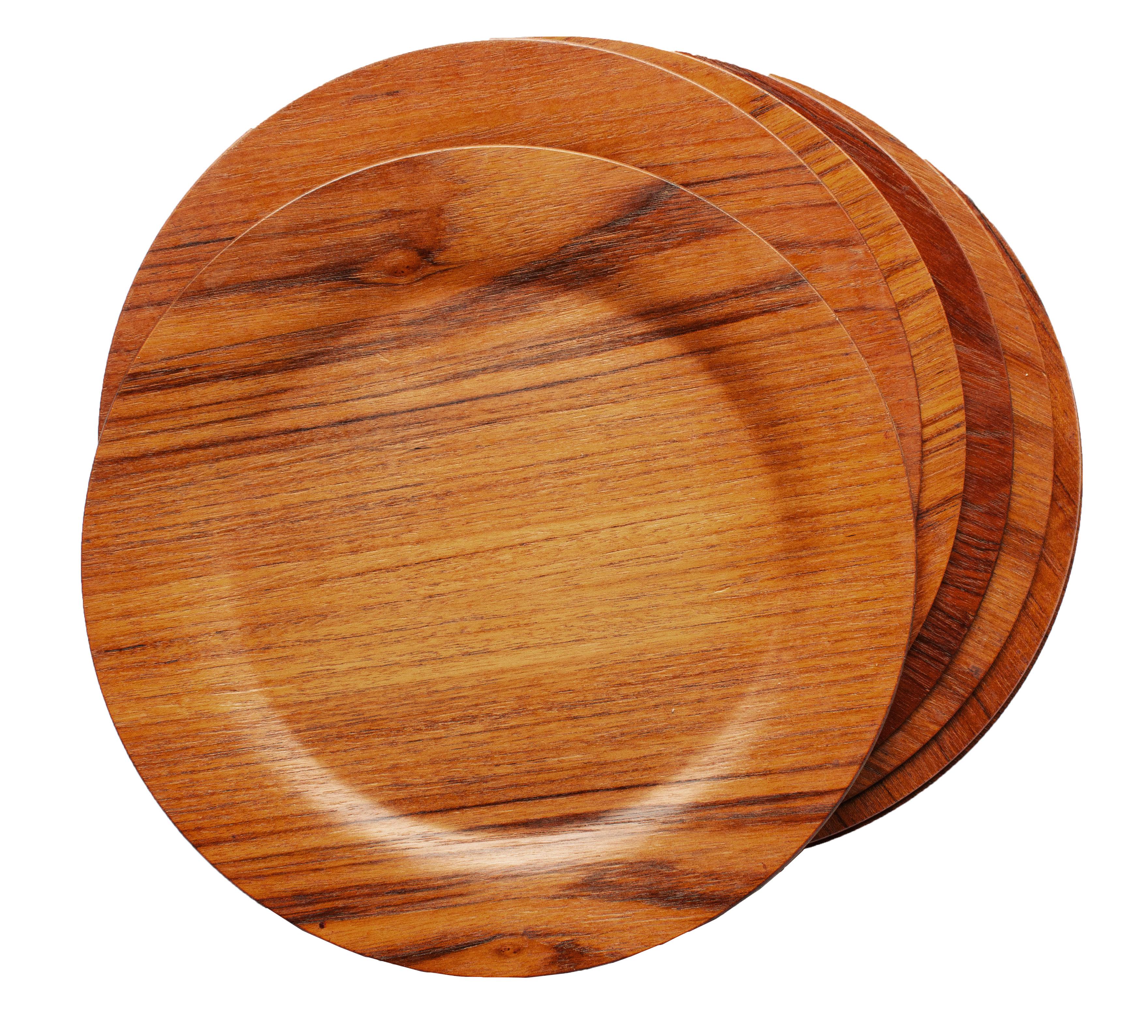 Lot de dix assiettes plates danoises en teck The Moderns en vente 1