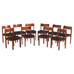 Set of Ten Danish Style Mahogany Dining Chairs, C. 1955.