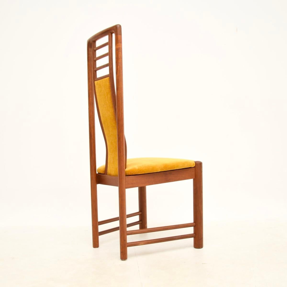 Velvet Set of Ten Danish Vintage Teak Dining Chairs For Sale