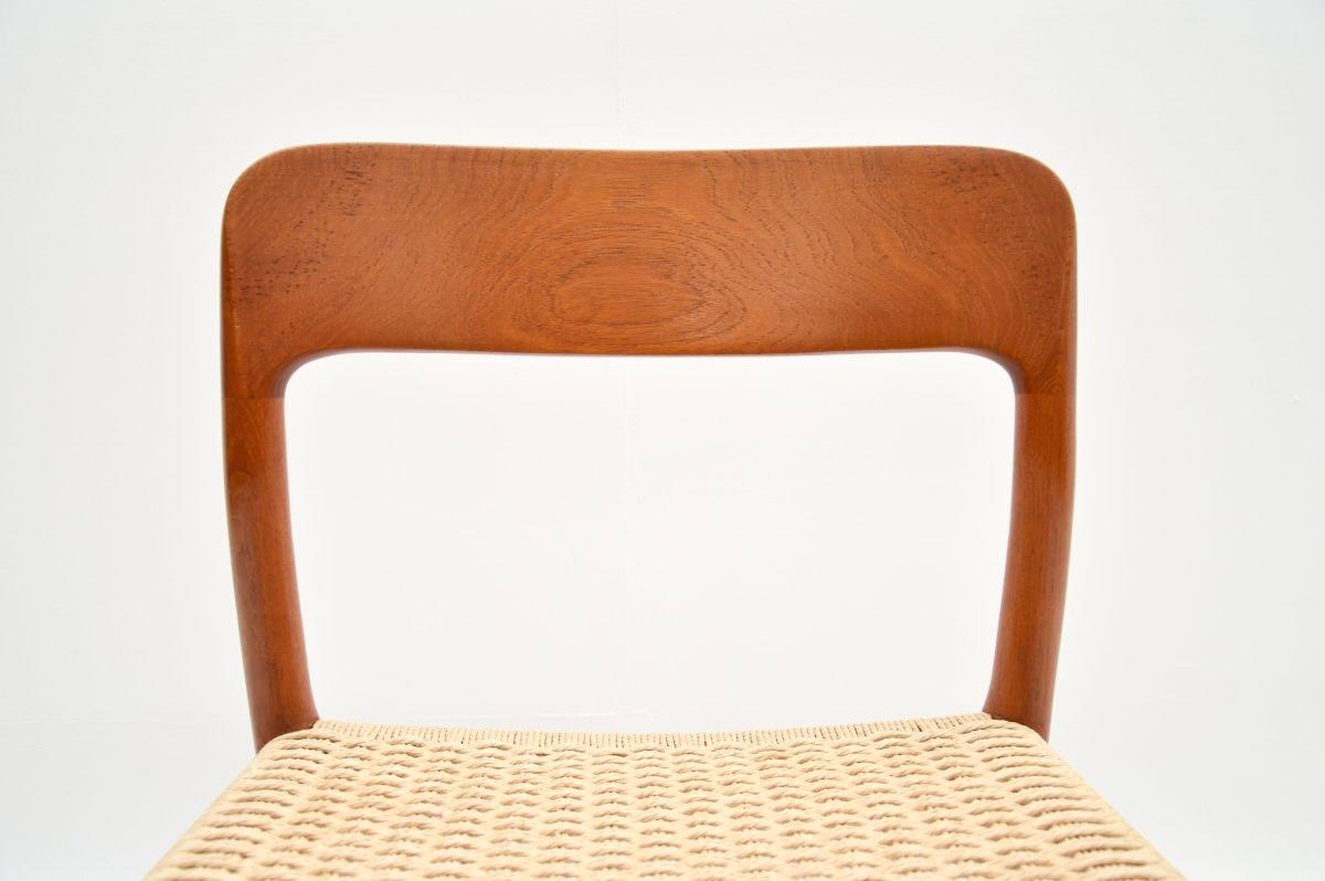 Set of Ten Danish Vintage Teak Model 75 Dining Chairs by Niels Moller 5