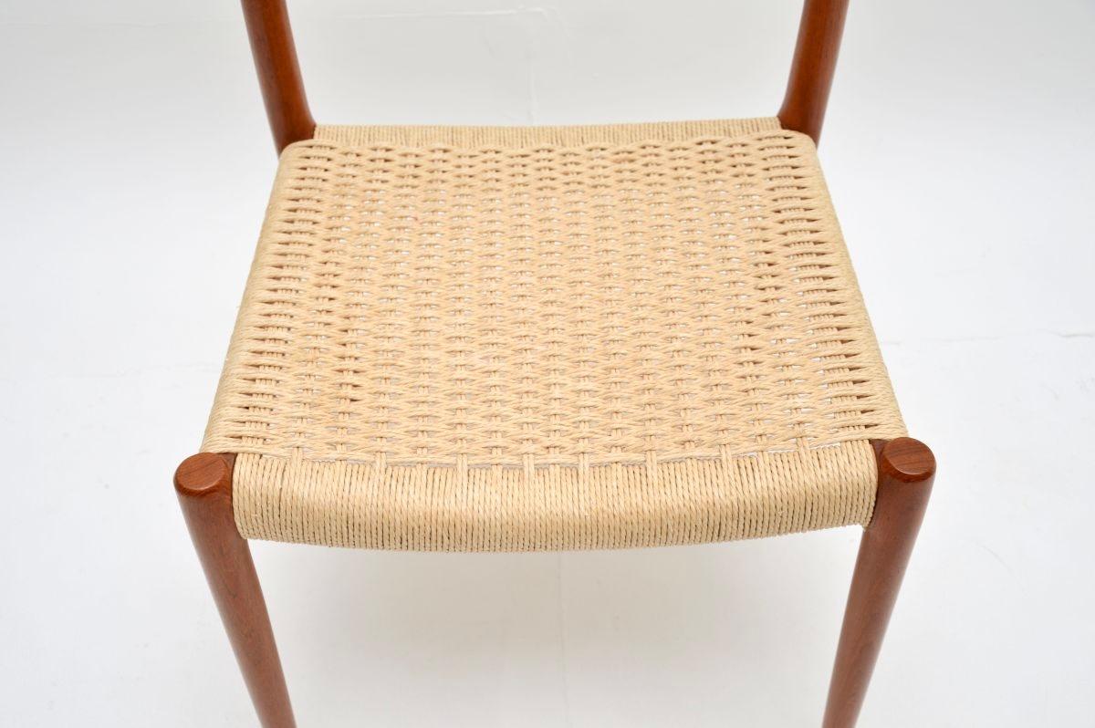 Set of Ten Danish Vintage Teak Model 75 Dining Chairs by Niels Moller 6
