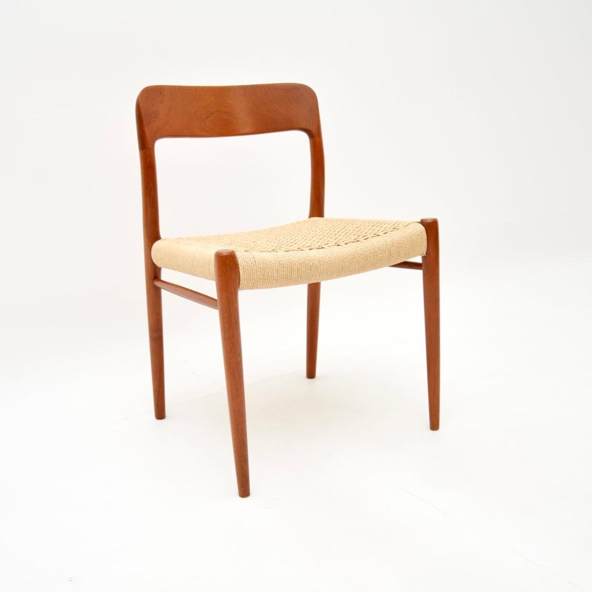 Set of Ten Danish Vintage Teak Model 75 Dining Chairs by Niels Moller 1