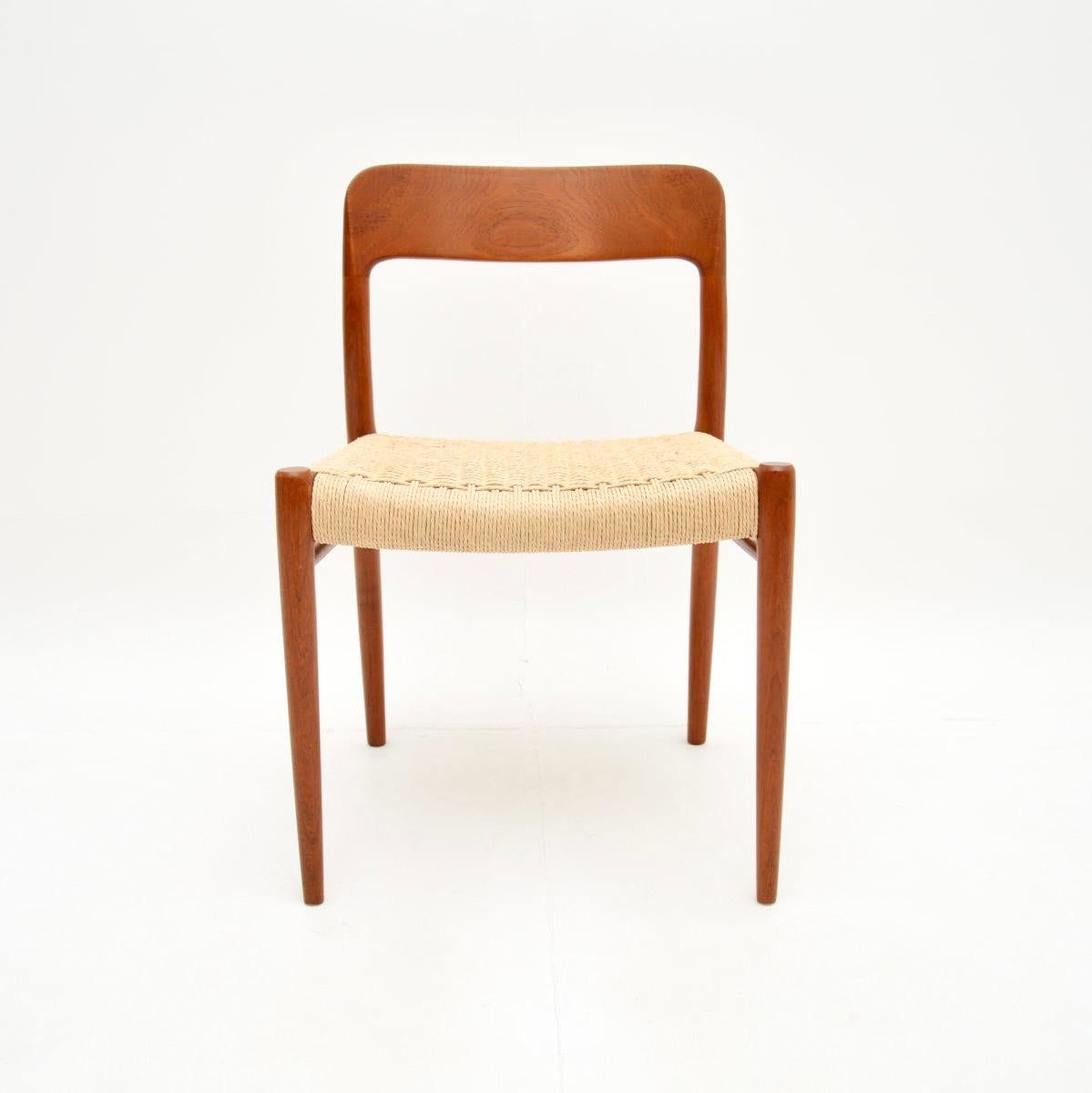 Set of Ten Danish Vintage Teak Model 75 Dining Chairs by Niels Moller 2