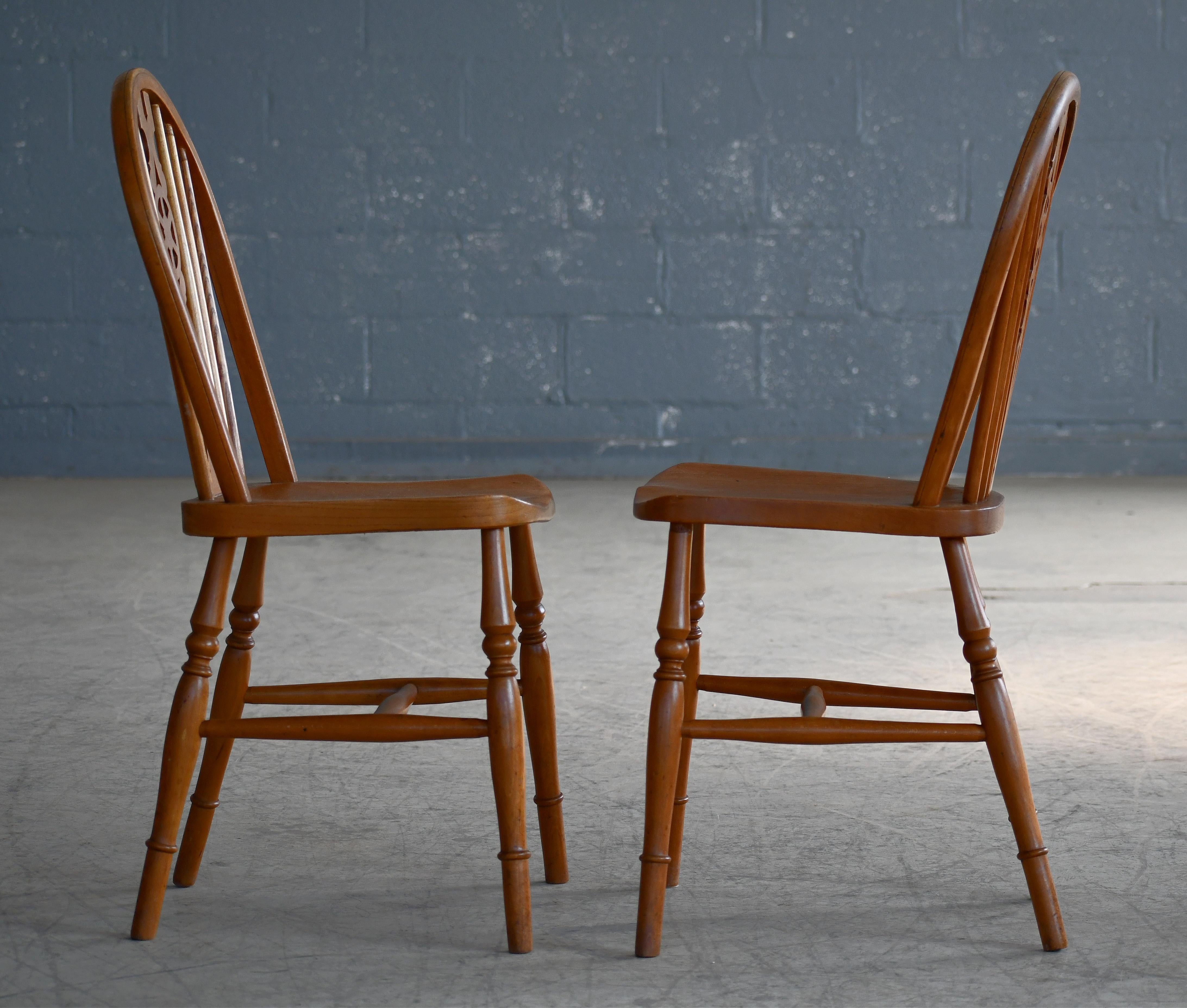 Mid-20th Century Set of Ten Danish Windsor Style Dining Chairs, Early to Mid-1900s For Sale