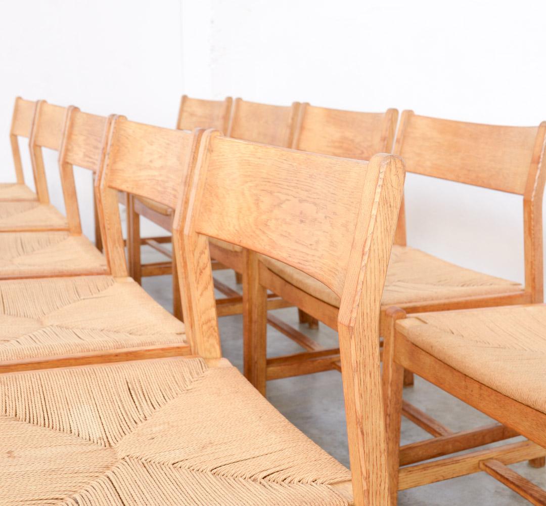 Danish Set of Ten Dining Chairs by Borge Mogensen for C.M. Madsens Fabrikker, Denmark