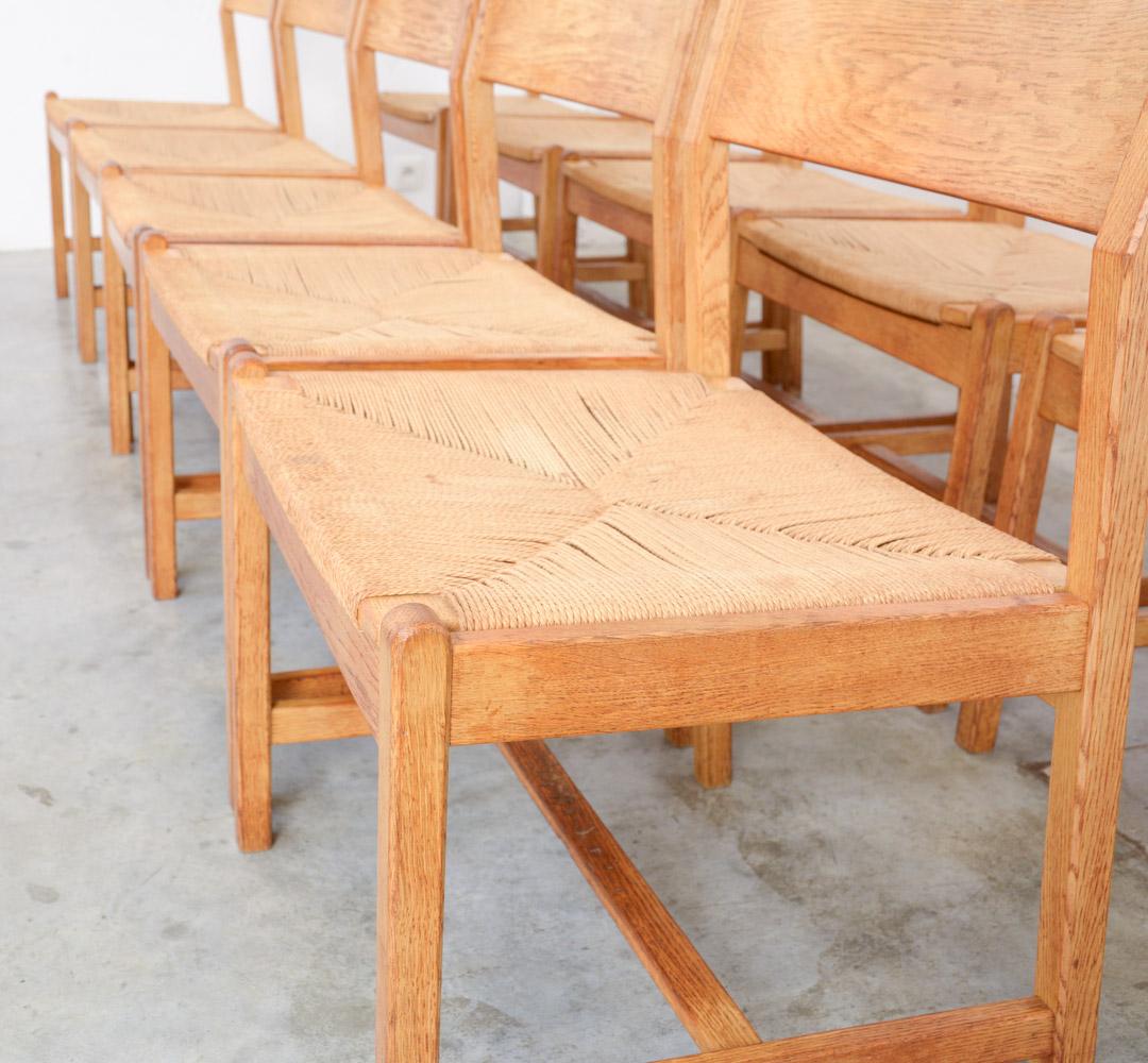 Set of Ten Dining Chairs by Borge Mogensen for C.M. Madsens Fabrikker, Denmark In Good Condition In Vlimmeren, BE