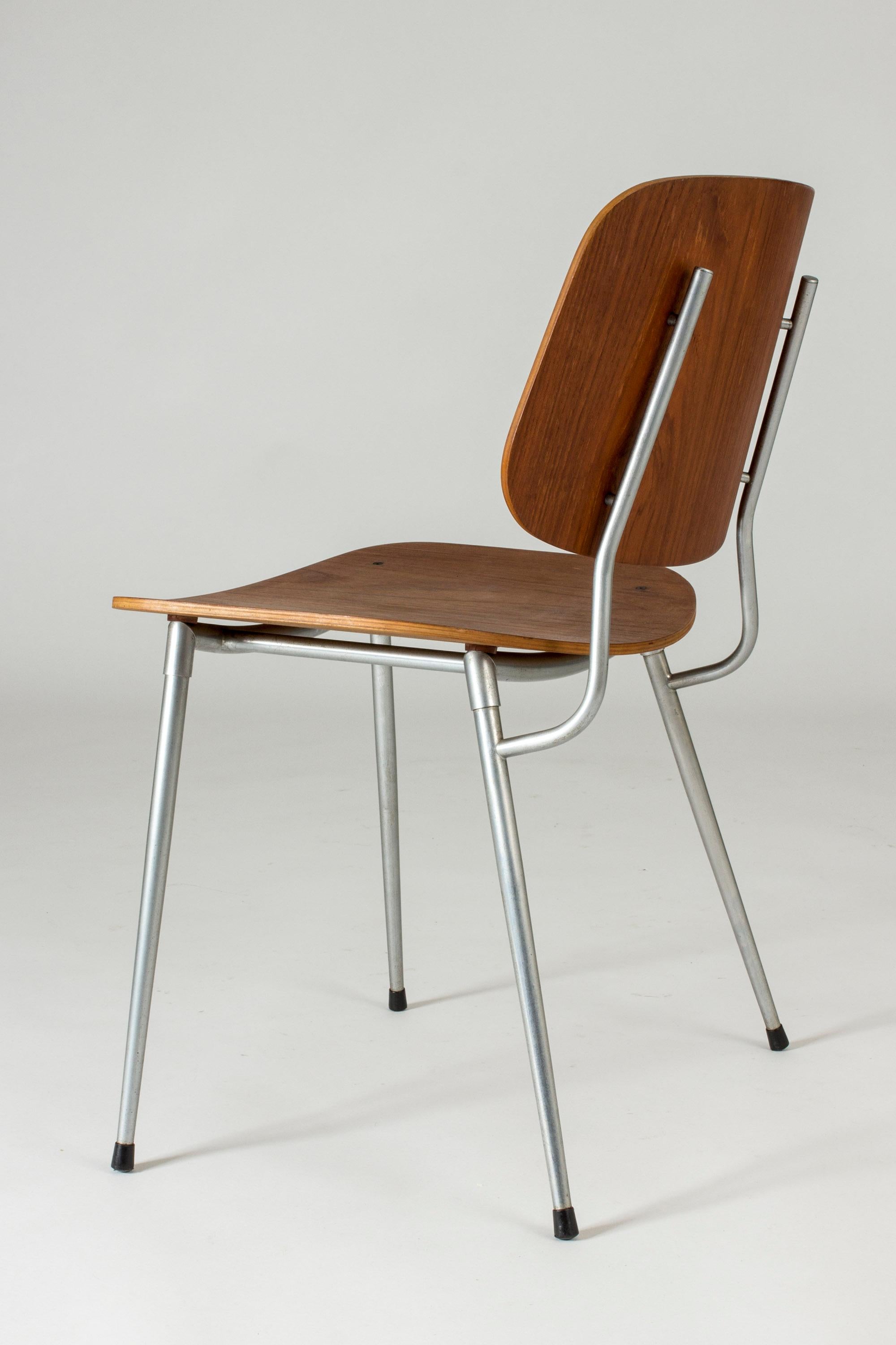 Steel Set of Ten Dining Chairs by Børge Mogensen, Denmark, 1960s For Sale