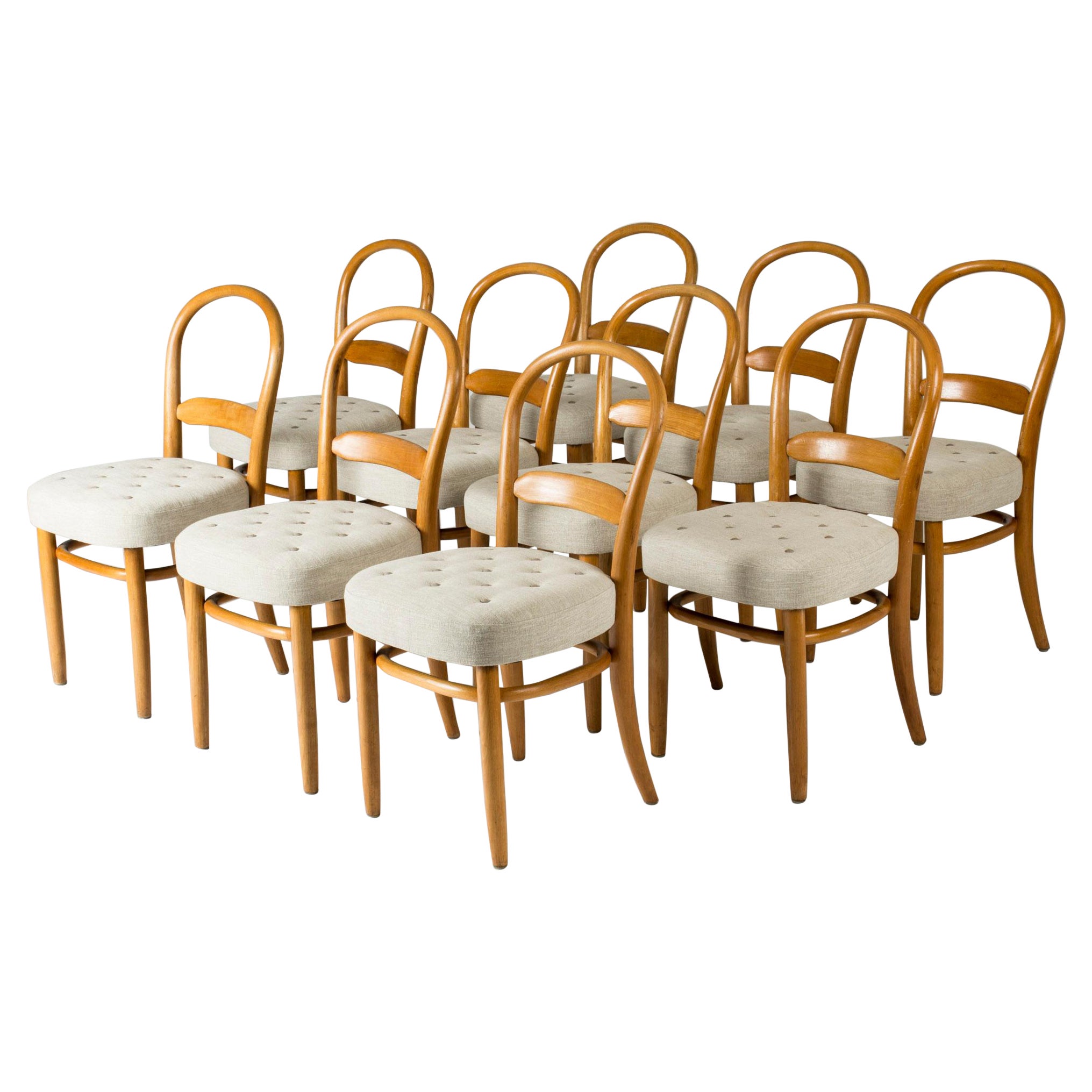 Ensemble de dix chaises de salle à manger par Carl-Axel Acking, Suède, 1937