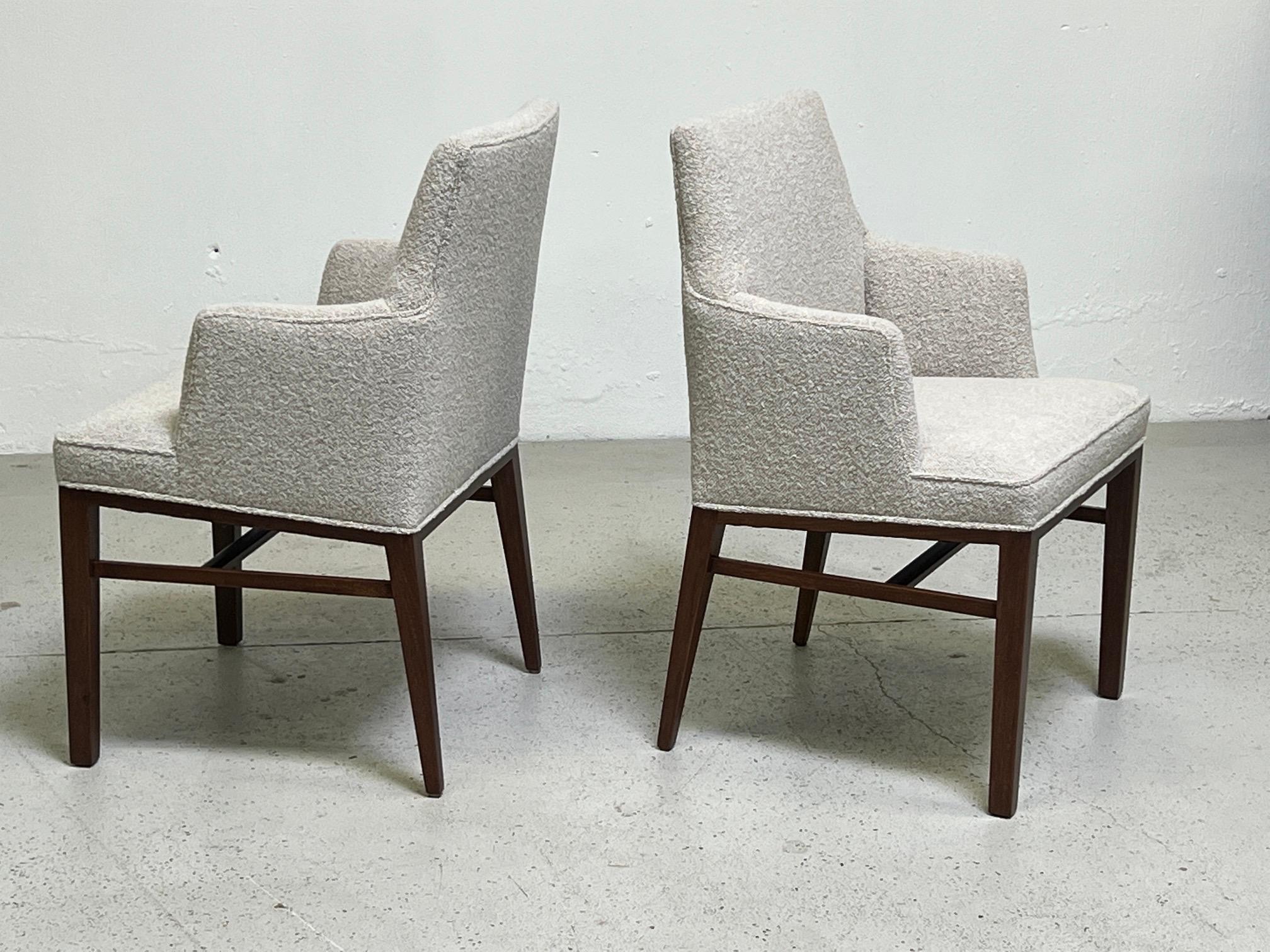 Fabric Set of Ten Dining Chairs by Edward Wormley for Dunbar For Sale