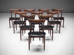 Set of Ten Dining Chairs by H.W. Klein in Mahogany