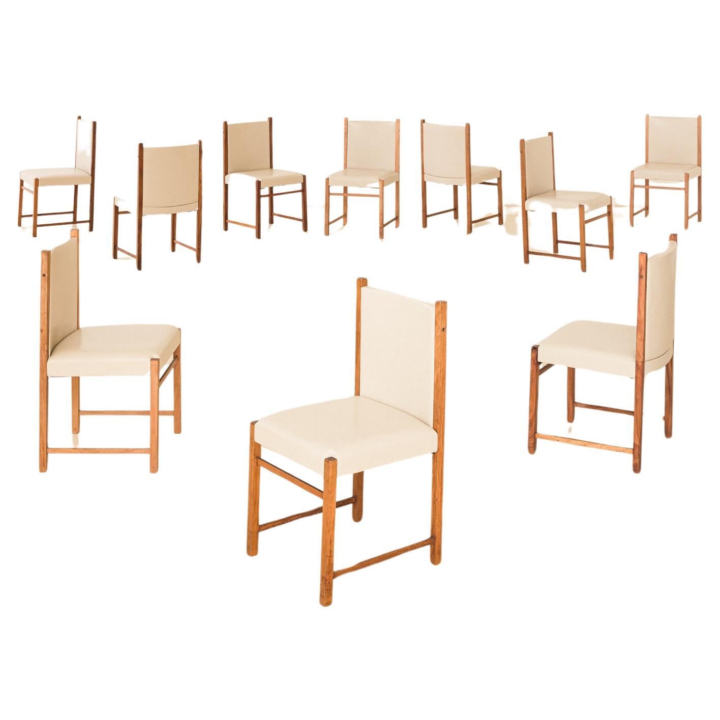 Set of Ten Dining Chairs by Móveis Cimo, Mid-Century Brazilian Design, 1960s For Sale