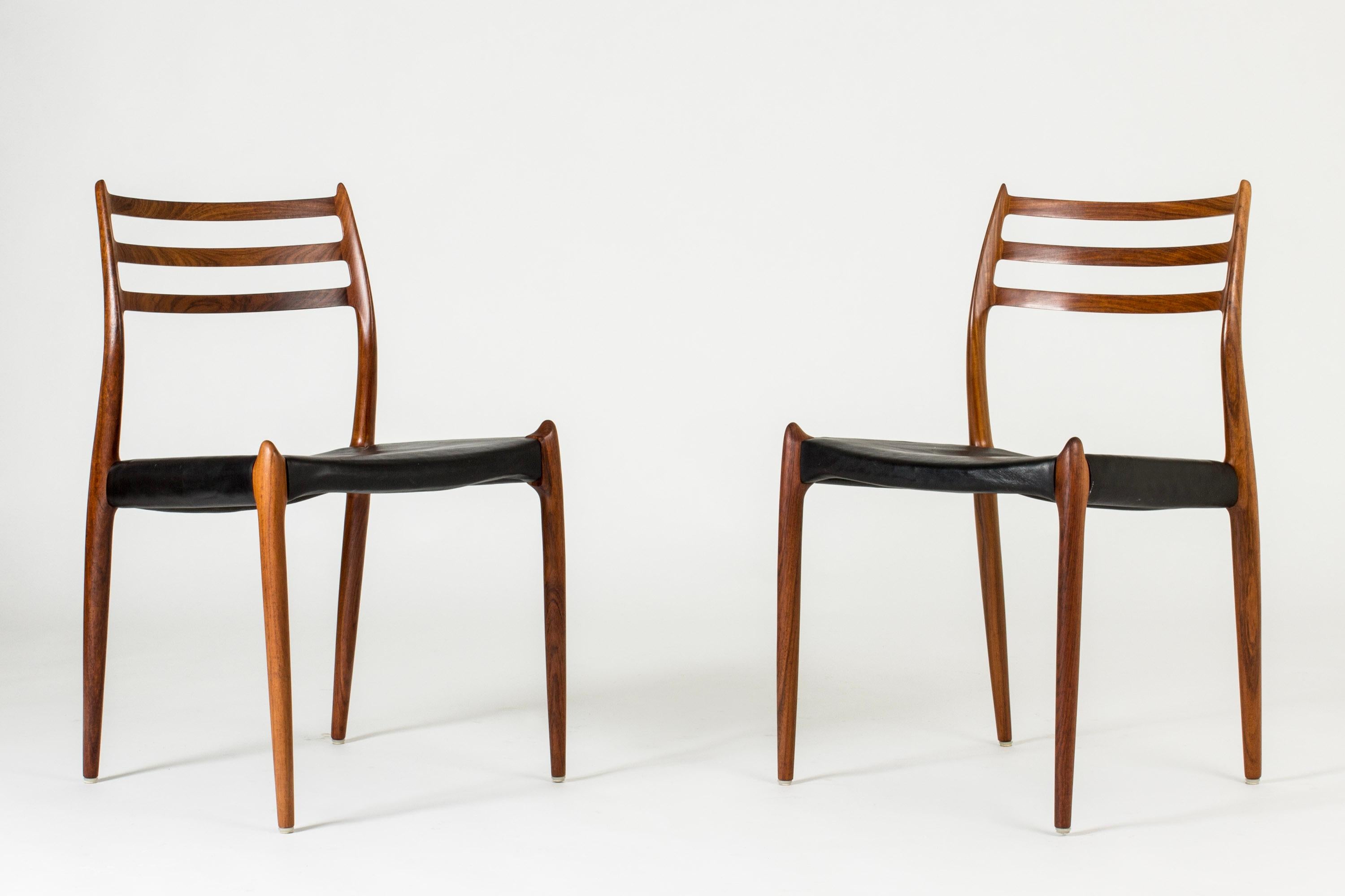 Scandinavian Modern Set of Ten Dining Chairs by Niels O. Møller, Denmark, 1950s