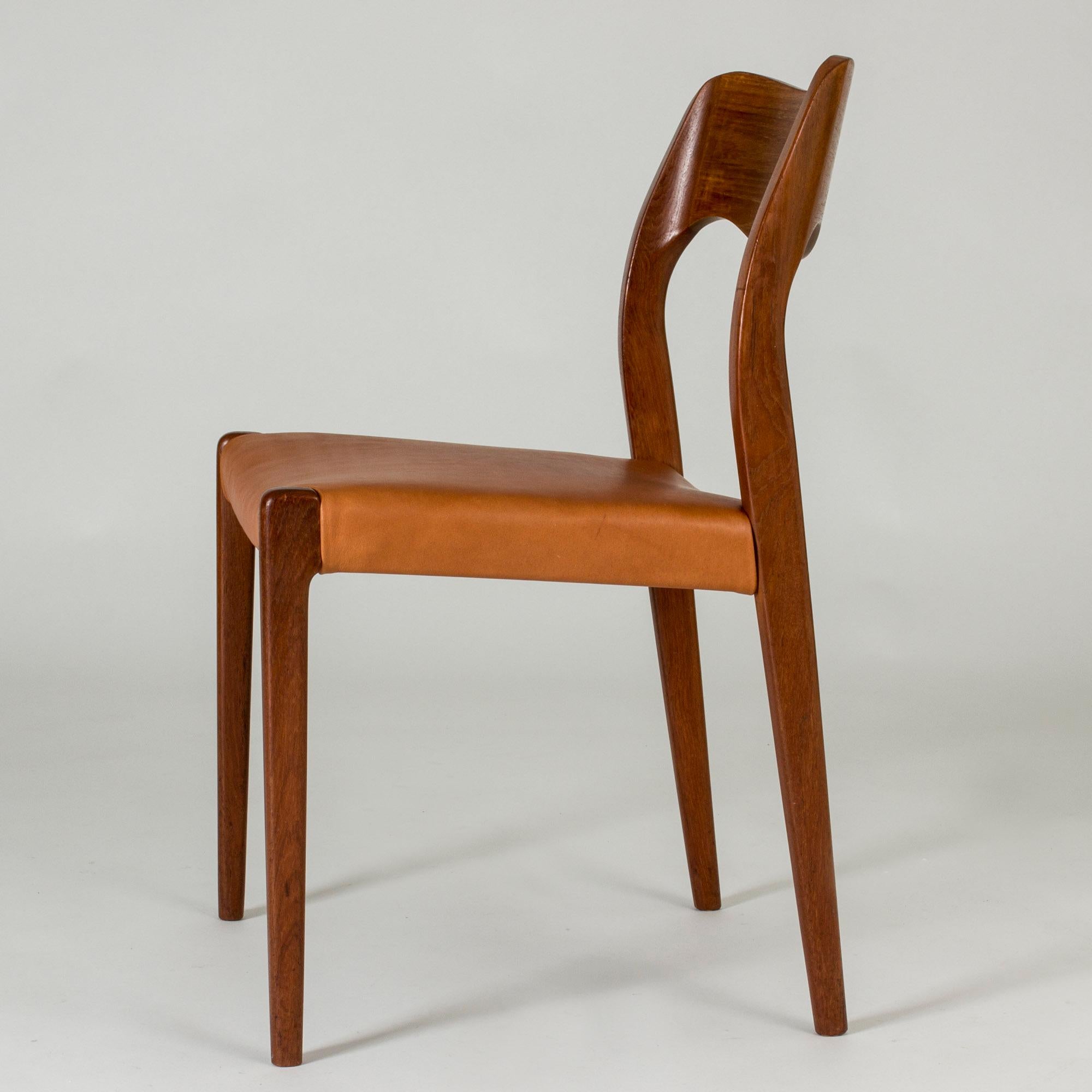 Leather Set of Ten Dining Chairs by Niels O. Møller, Denmark, 1950s