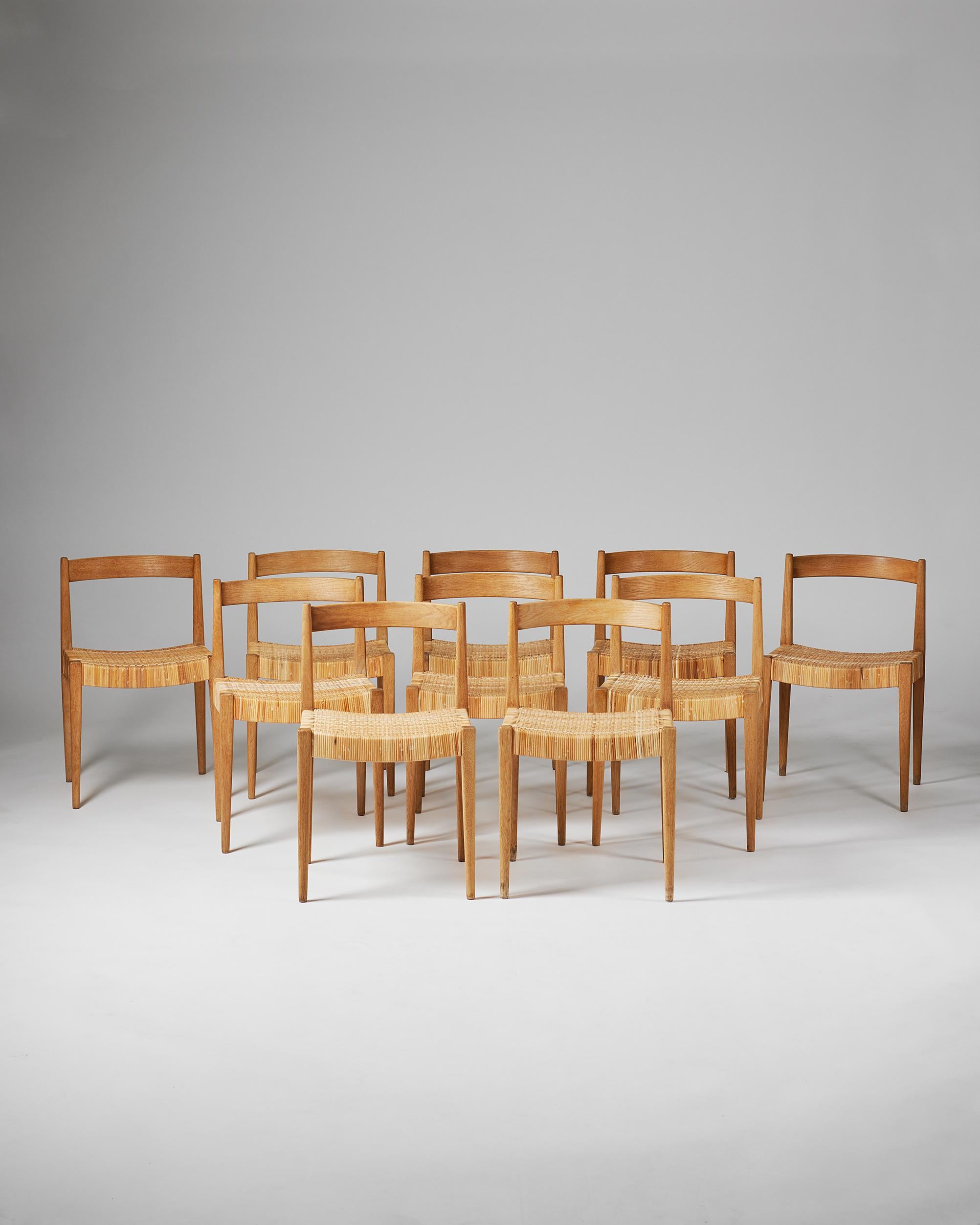 Mid-Century Modern Set of Ten Dining Chairs Designed by Nanna and Jorgen Ditzel