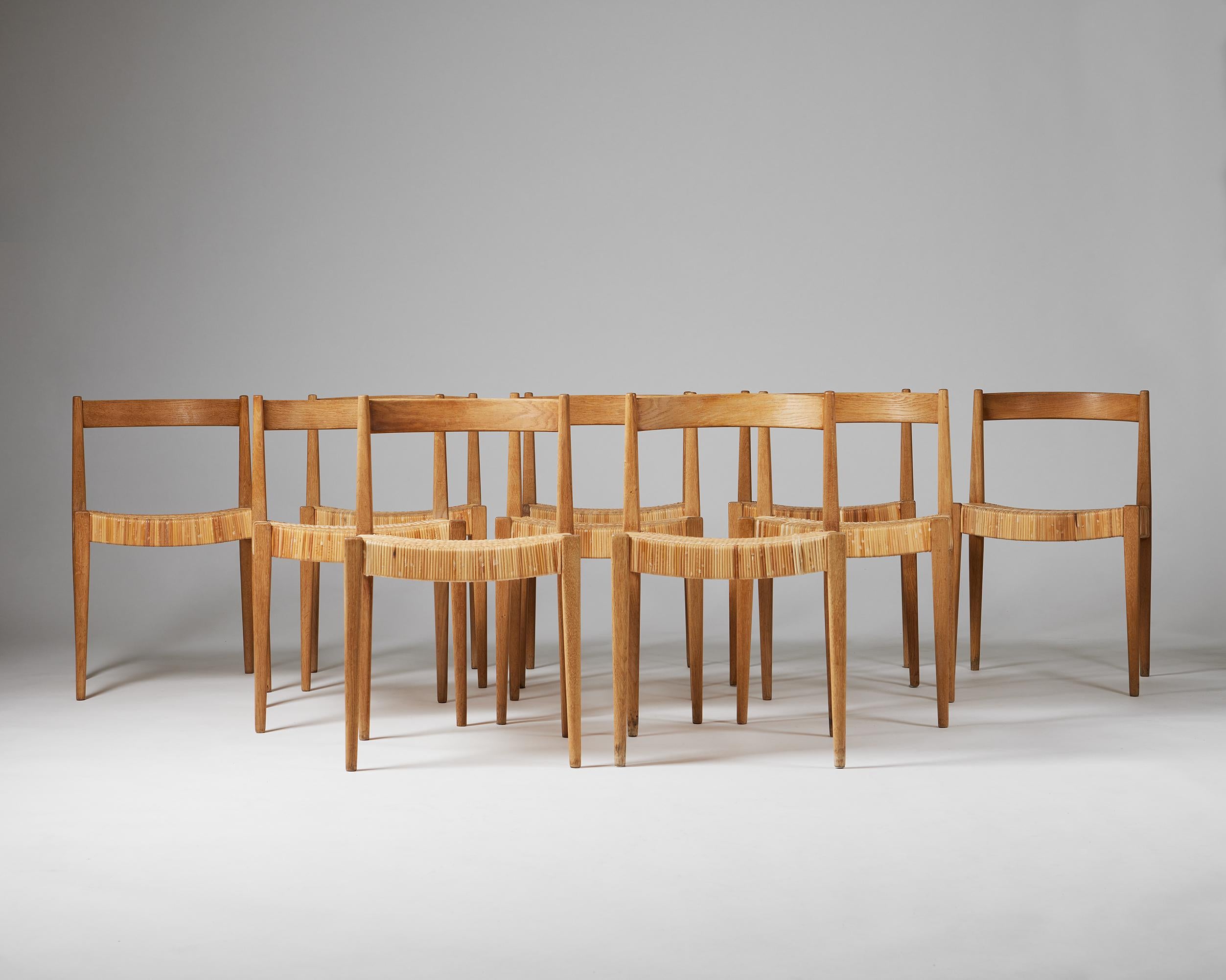 Set of Ten Dining Chairs Designed by Nanna and Jorgen Ditzel In Good Condition In Stockholm, SE