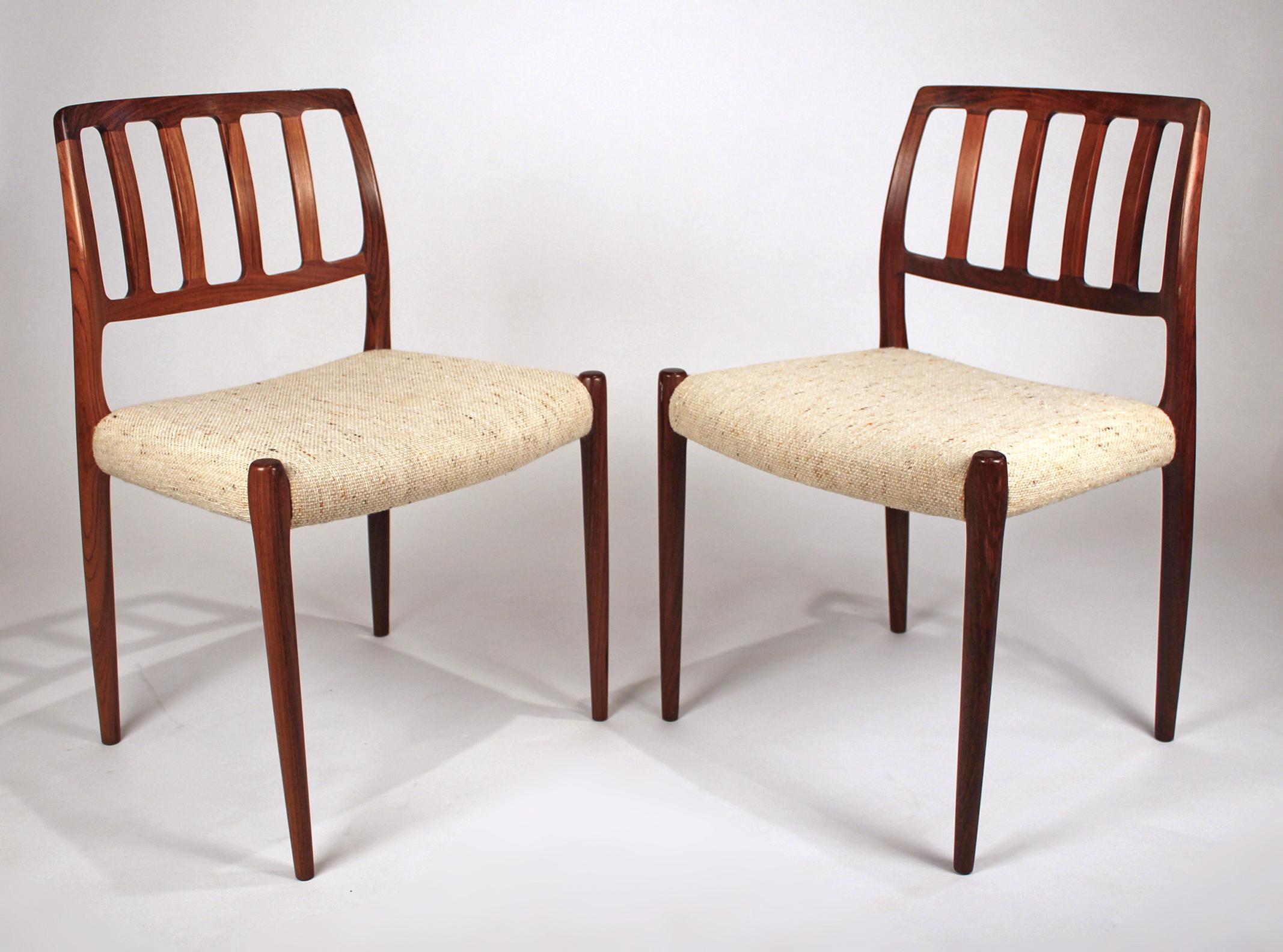 Set of Ten Dining Chairs in East Indian Rosewood by Niels Otto Moller 1