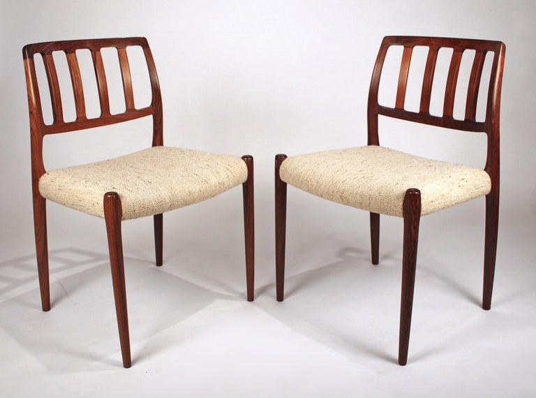 Set of Ten Dining Chairs in East Indian Rosewood by Niels Otto Moller For Sale 1