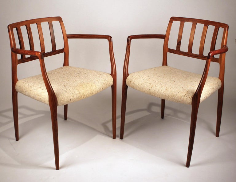 Set of Ten Dining Chairs in East Indian Rosewood by Niels Otto Moller For Sale 3