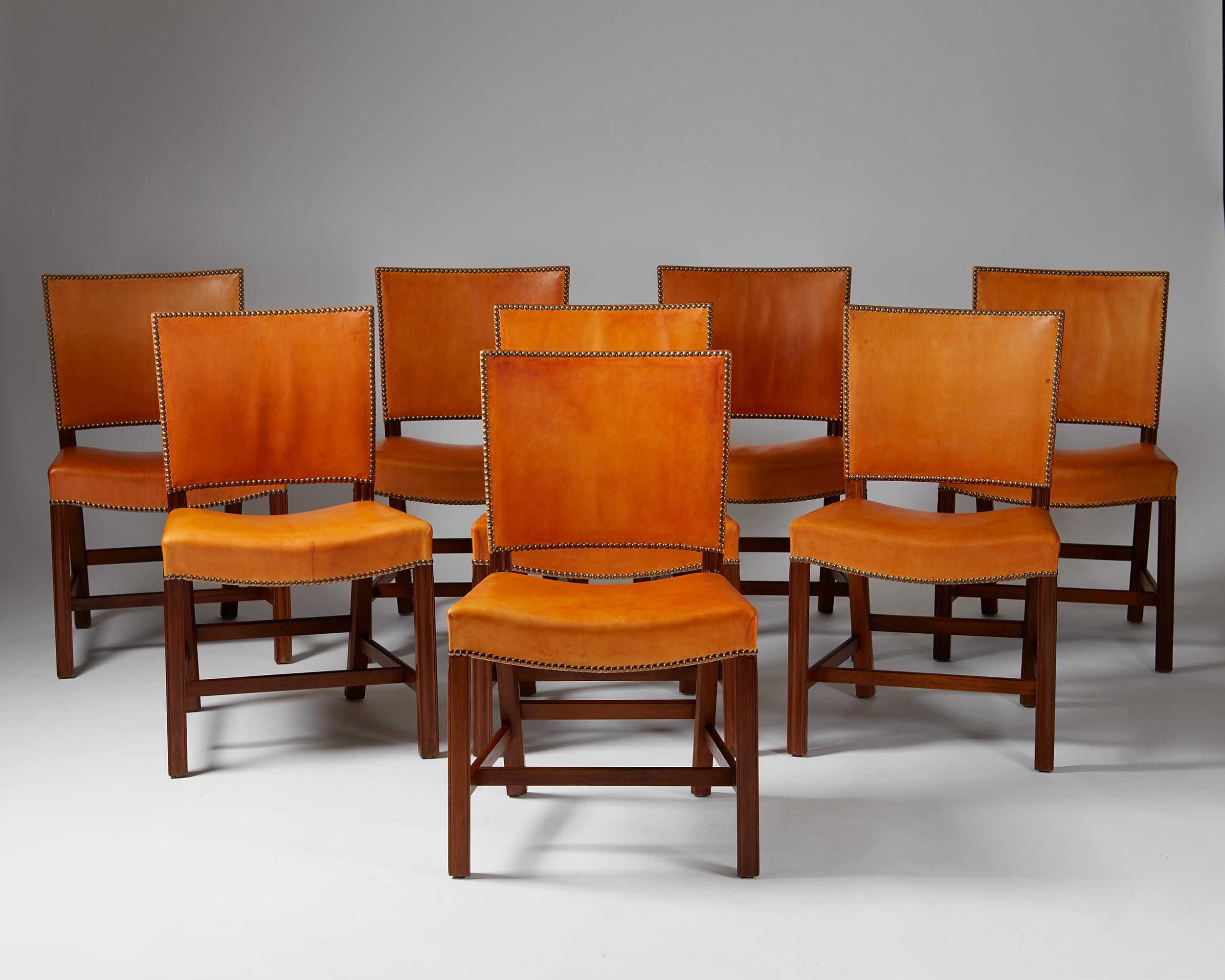 Mid-Century Modern Set of Ten Dining Chairs Model 4751 and 3758A, Designed by Kaare Klint