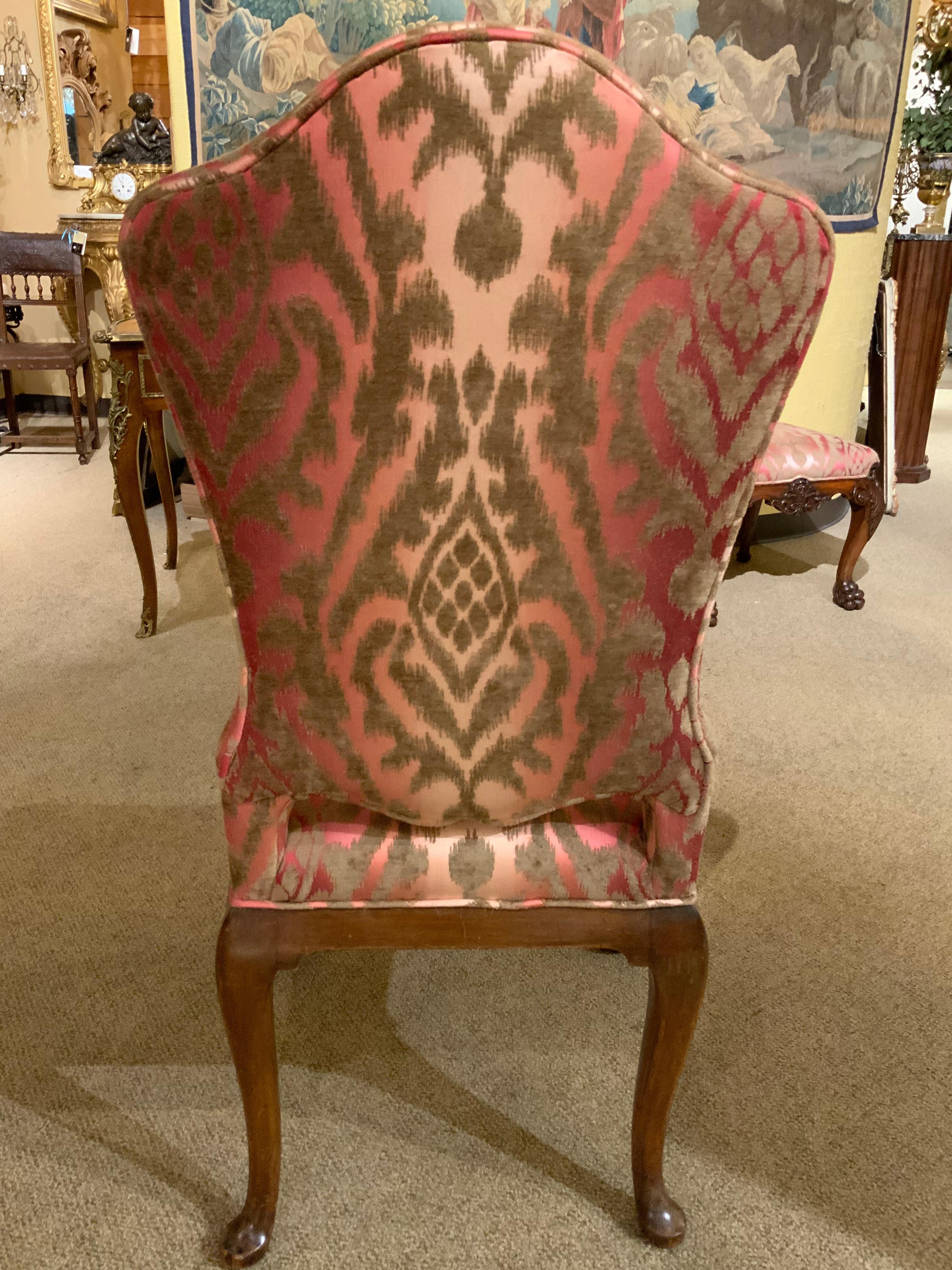 Neoclassical Set of Ten Dining Chairs with Upholstered High Backs Beautifully Carved Legs For Sale