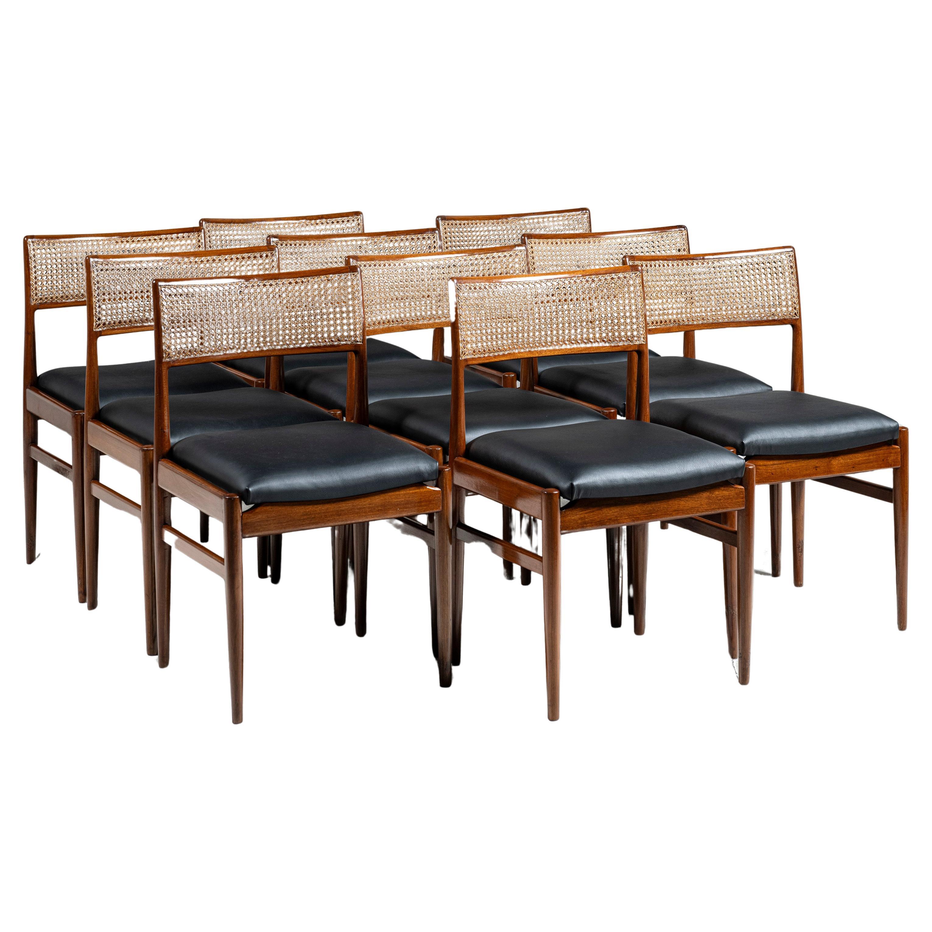 Set of Ten Dining Room Chairs Design by Erik Worts, Denmark, circa 1960. For Sale