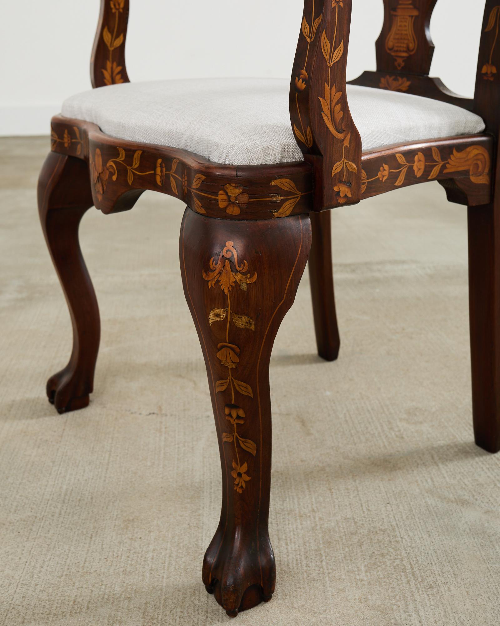 Set of Ten Dutch Baroque Style Walnut Mahogany Dining Chairs 11