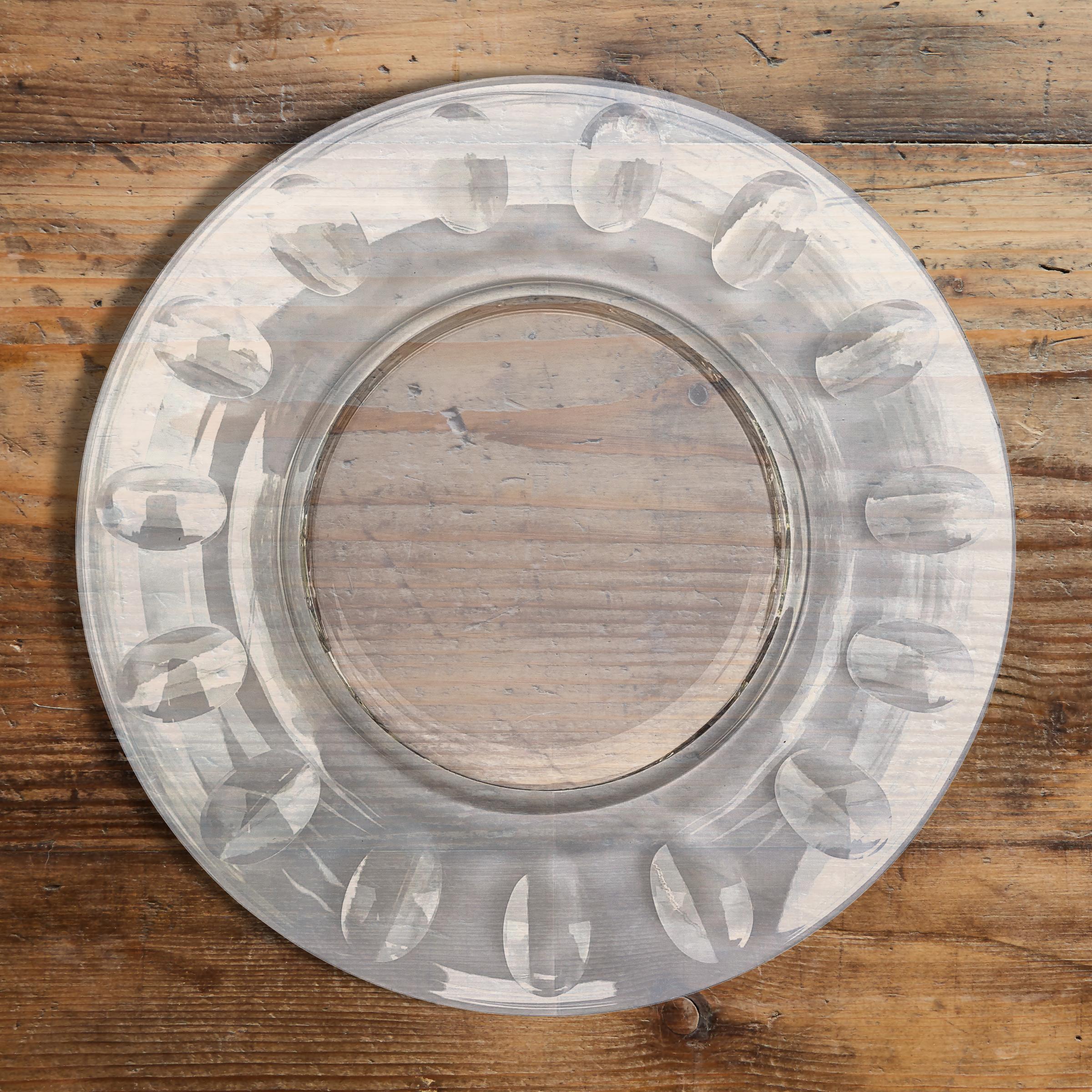 A wonderful set of ten cut crystal salad plates with a panel cut thumb print pattern, perfect for your next garden or lunch party!