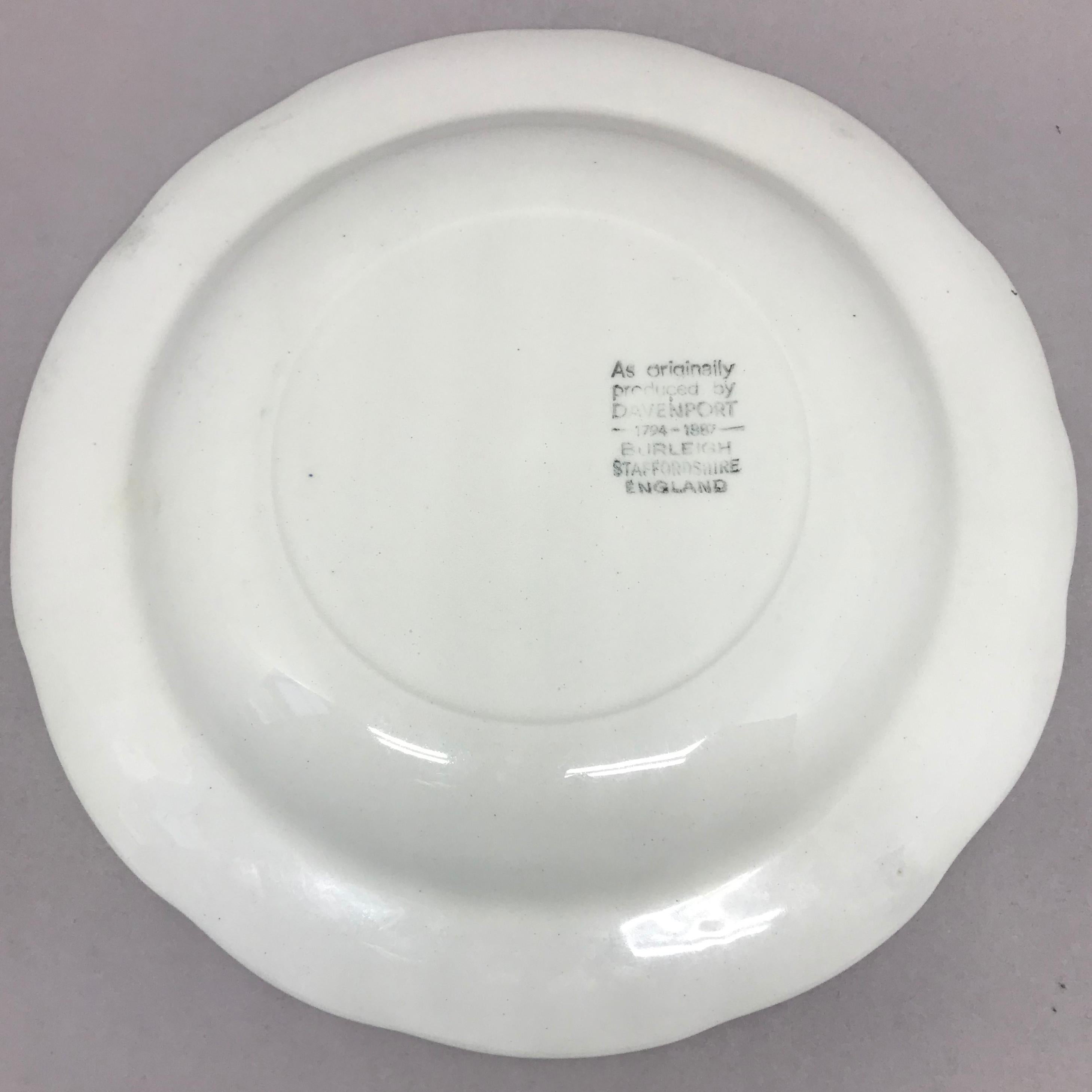 Ceramic Set of Ten Each White Strawberry Leaf Dinner and Lunch/Dessert Plates