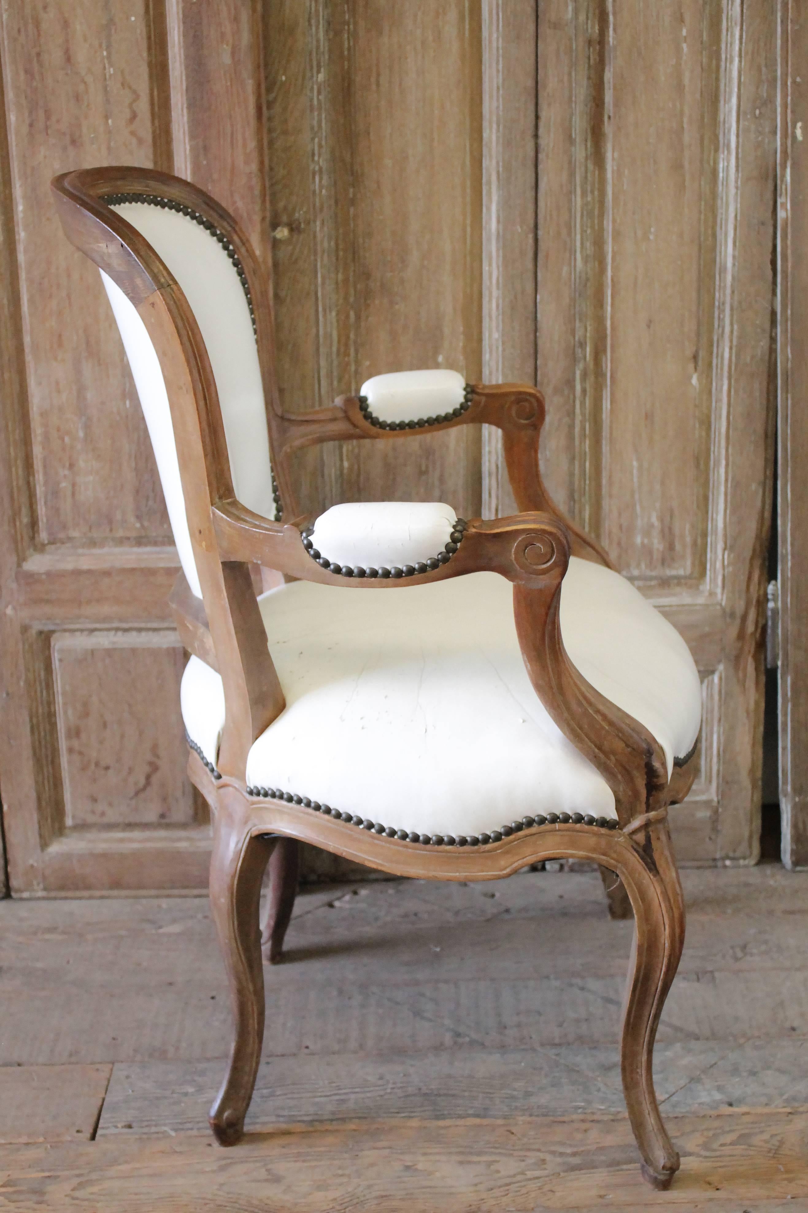 Set of Ten Early 20th Century Louis XV Style Dining Chairs in White Leather 12