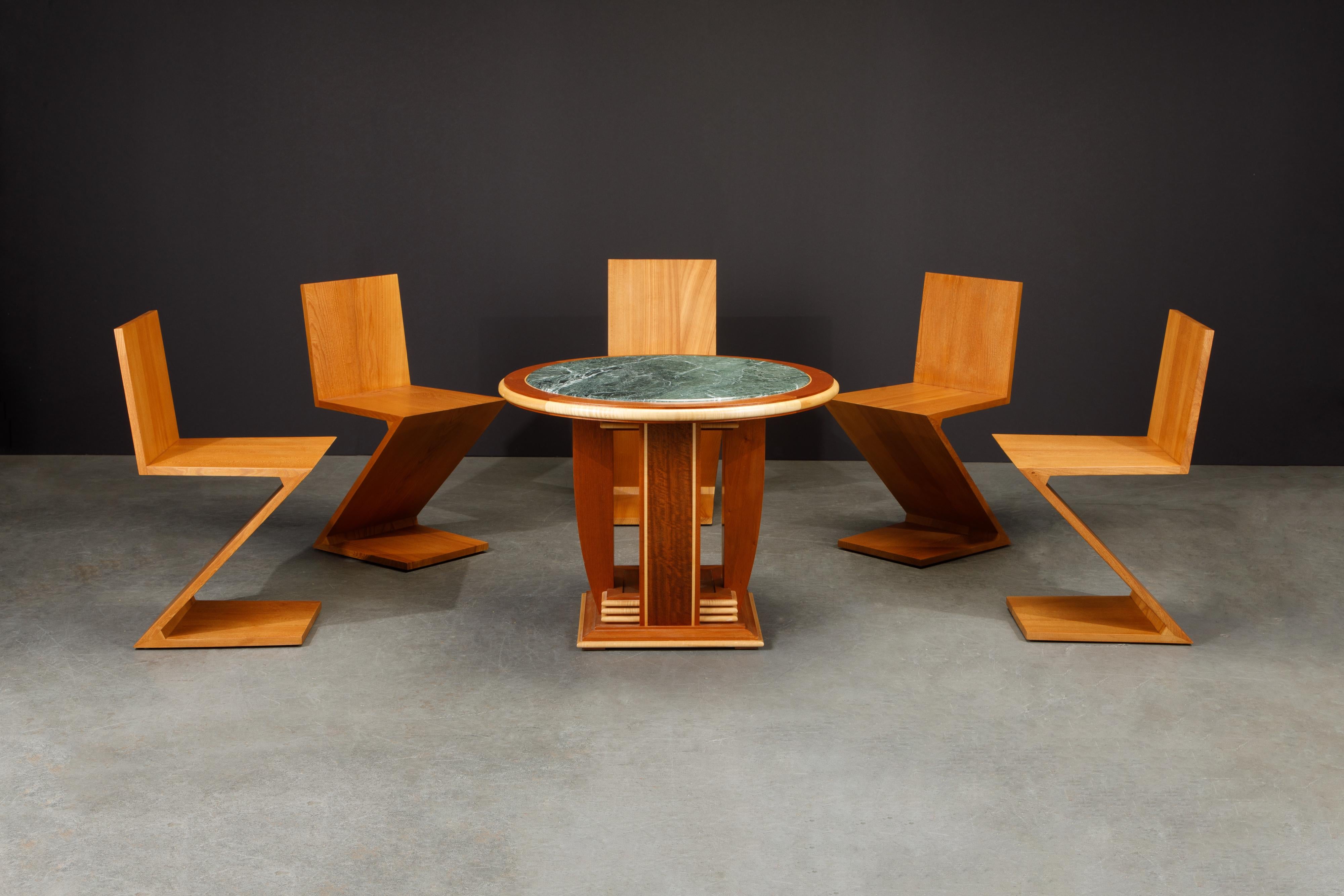 Set of Ten Early 'Zig Zag' Chairs by Gerrit Rietveld for Cassina, 1973, Signed For Sale 8