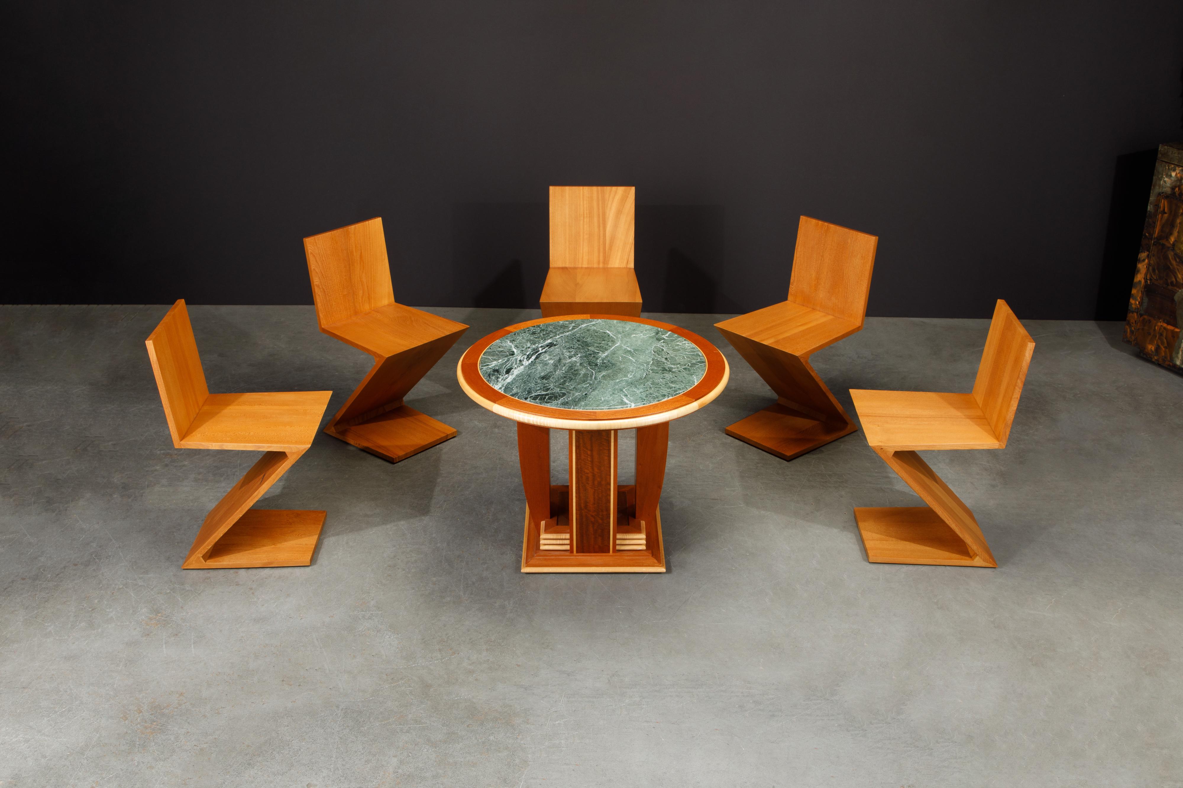 Set of Ten Early 'Zig Zag' Chairs by Gerrit Rietveld for Cassina, 1973, Signed For Sale 9