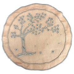 Set of Ten Embroidered Tree of Life Coasters