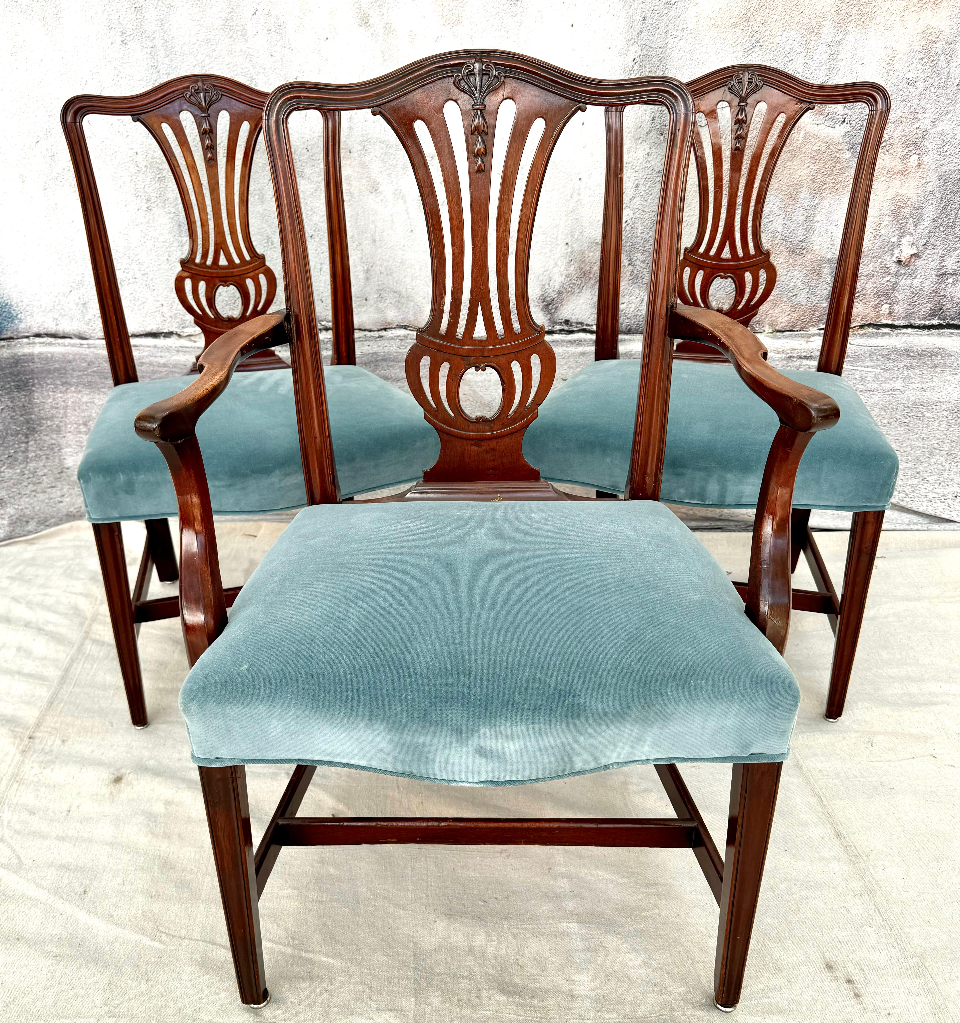 Set of Ten English Chippendale  Dining Chairs For Sale 5
