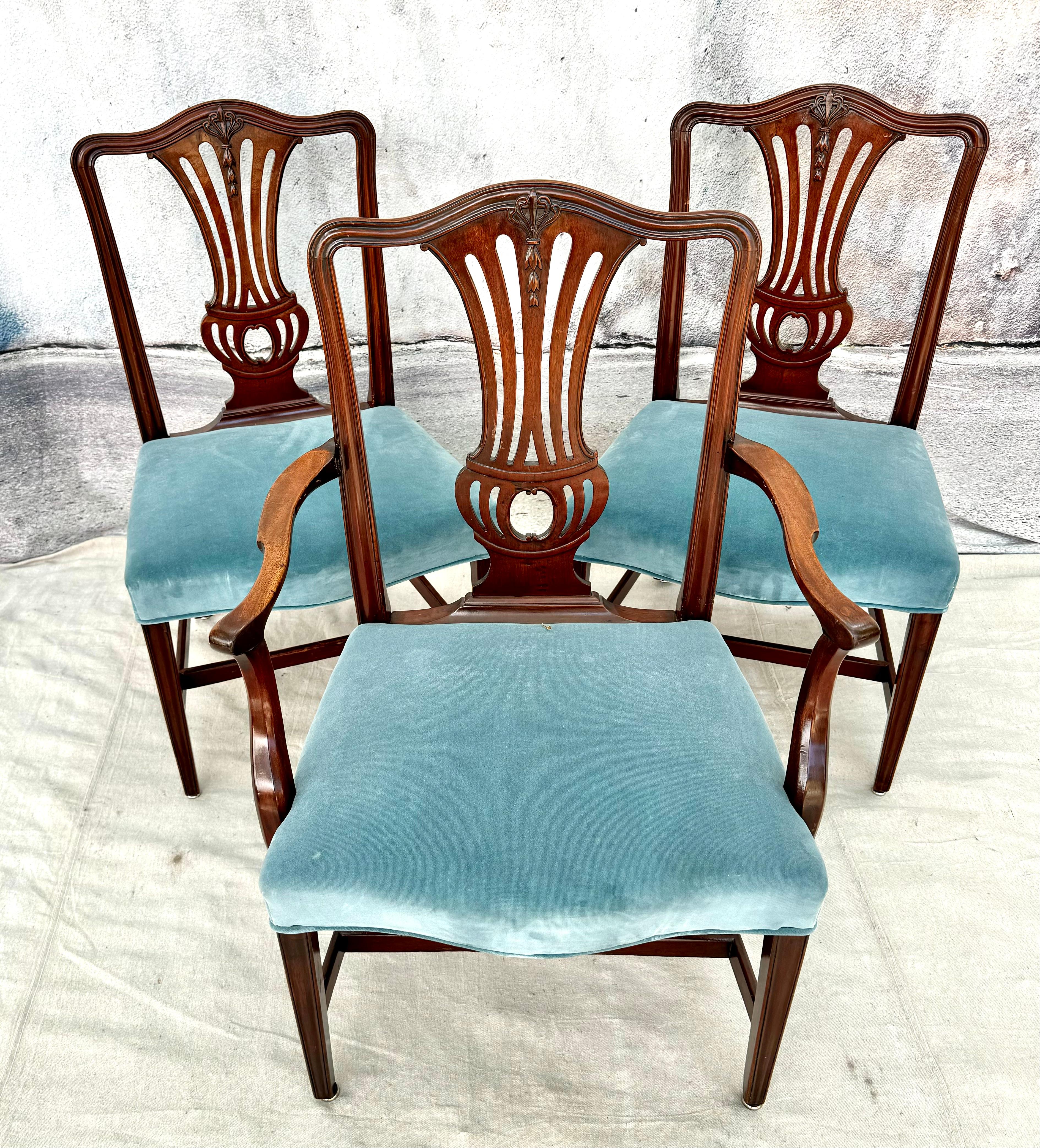 Set of Ten English Chippendale  Dining Chairs For Sale 6