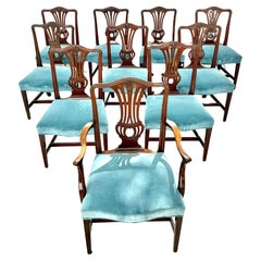 Set of Ten English Chippendale  Dining Chairs