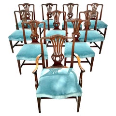 Set of Ten English Chippendale  Dining Chairs