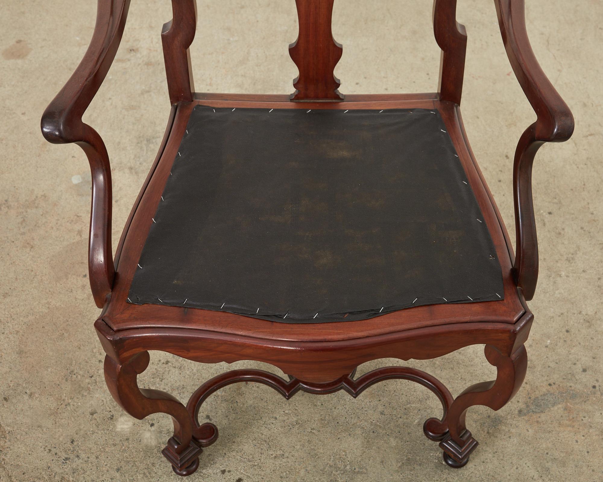 Set of Ten English Chippendale Style Mahogany Dining Chairs  For Sale 9