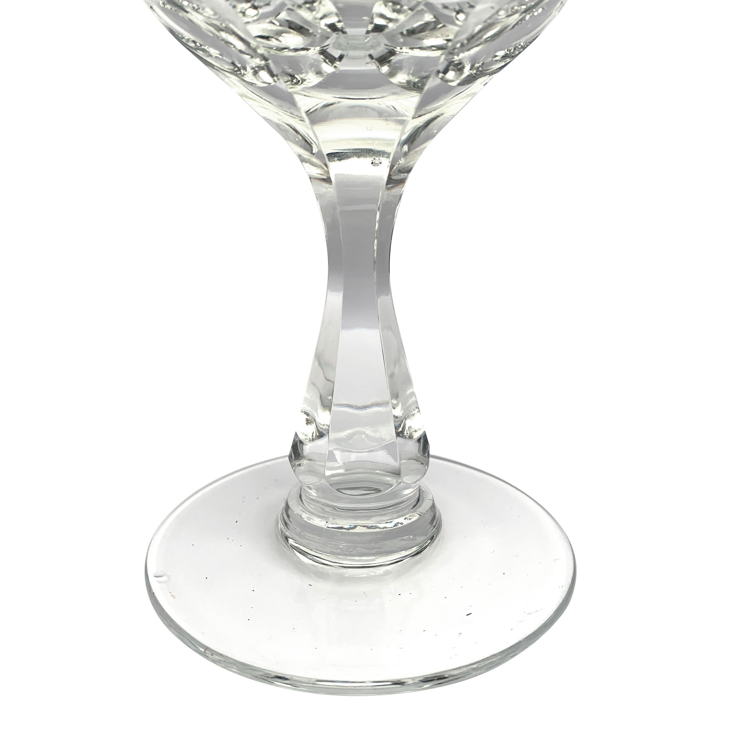 Set of Ten English Cut Crystal Wine Glasses 1