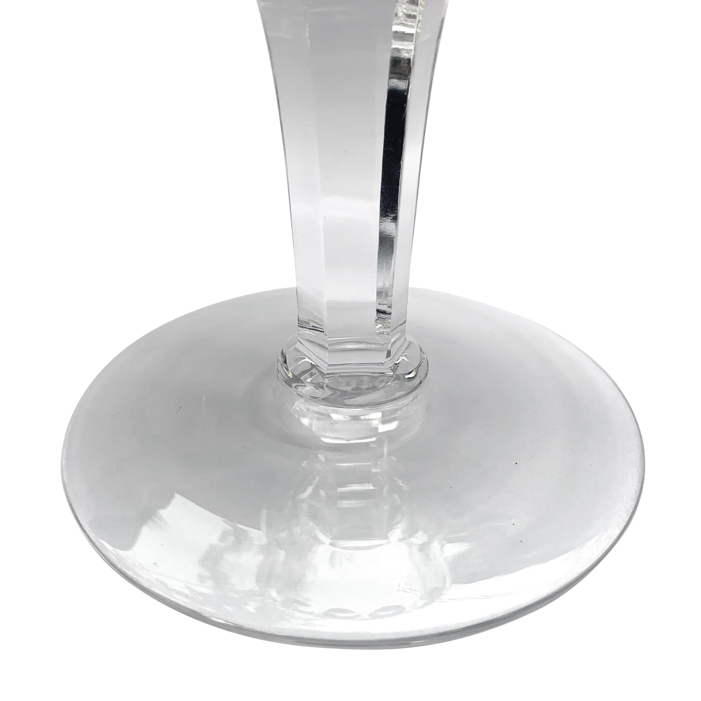 Set of Ten English Cut Crystal Wine Glasses For Sale 2