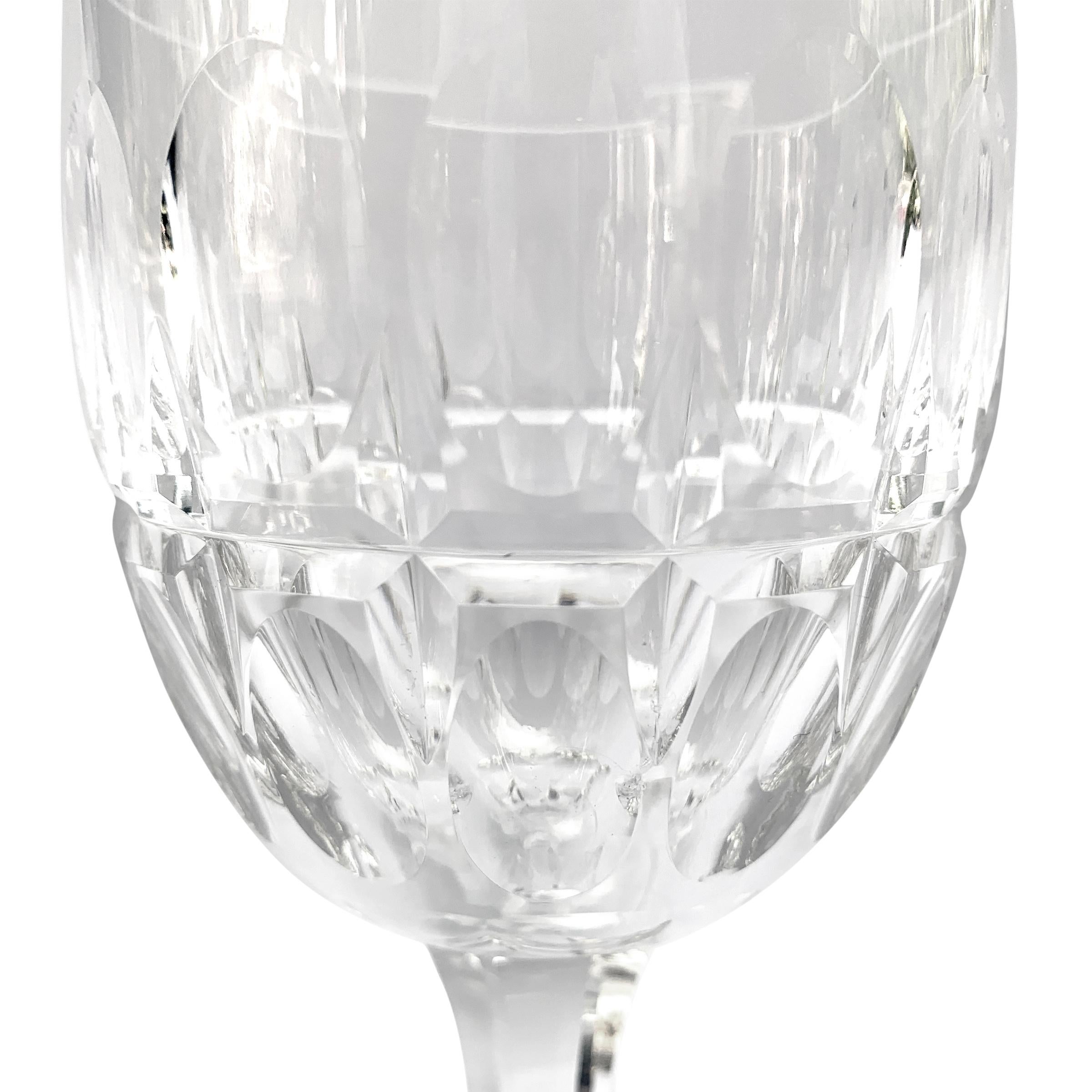 Set of Ten English Cut Crystal Wine Glasses For Sale 3