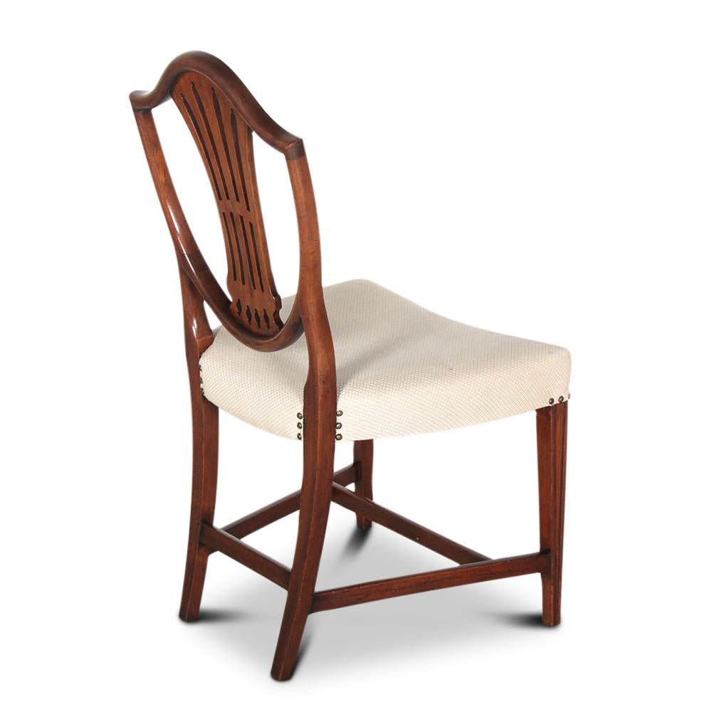 Set of Ten English Georgian-Revival Shield Back Dining Chairs In Good Condition In Vancouver, British Columbia