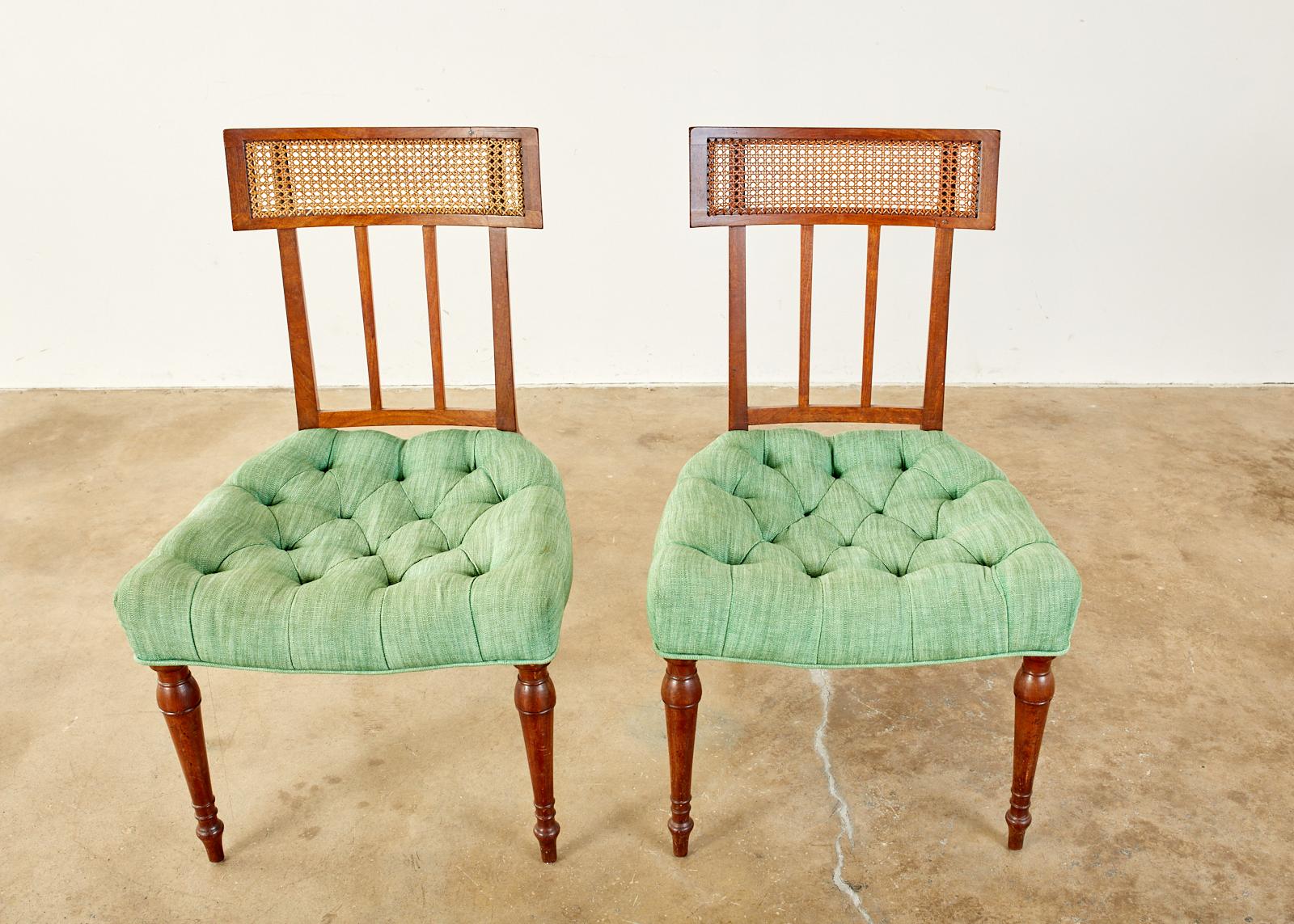 Set of Ten English Regency Mahogany Caned Dining Chairs 6