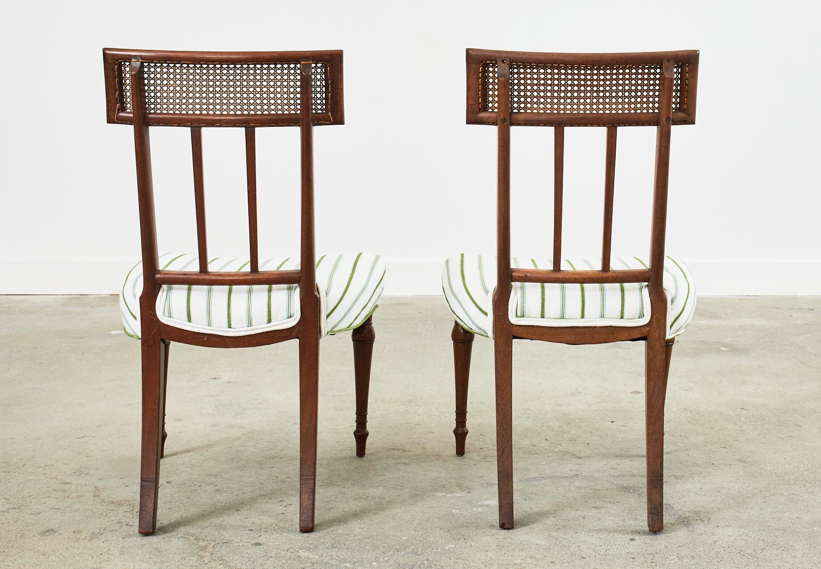 Set of Ten English Regency Mahogany Caned Dining Chairs 14