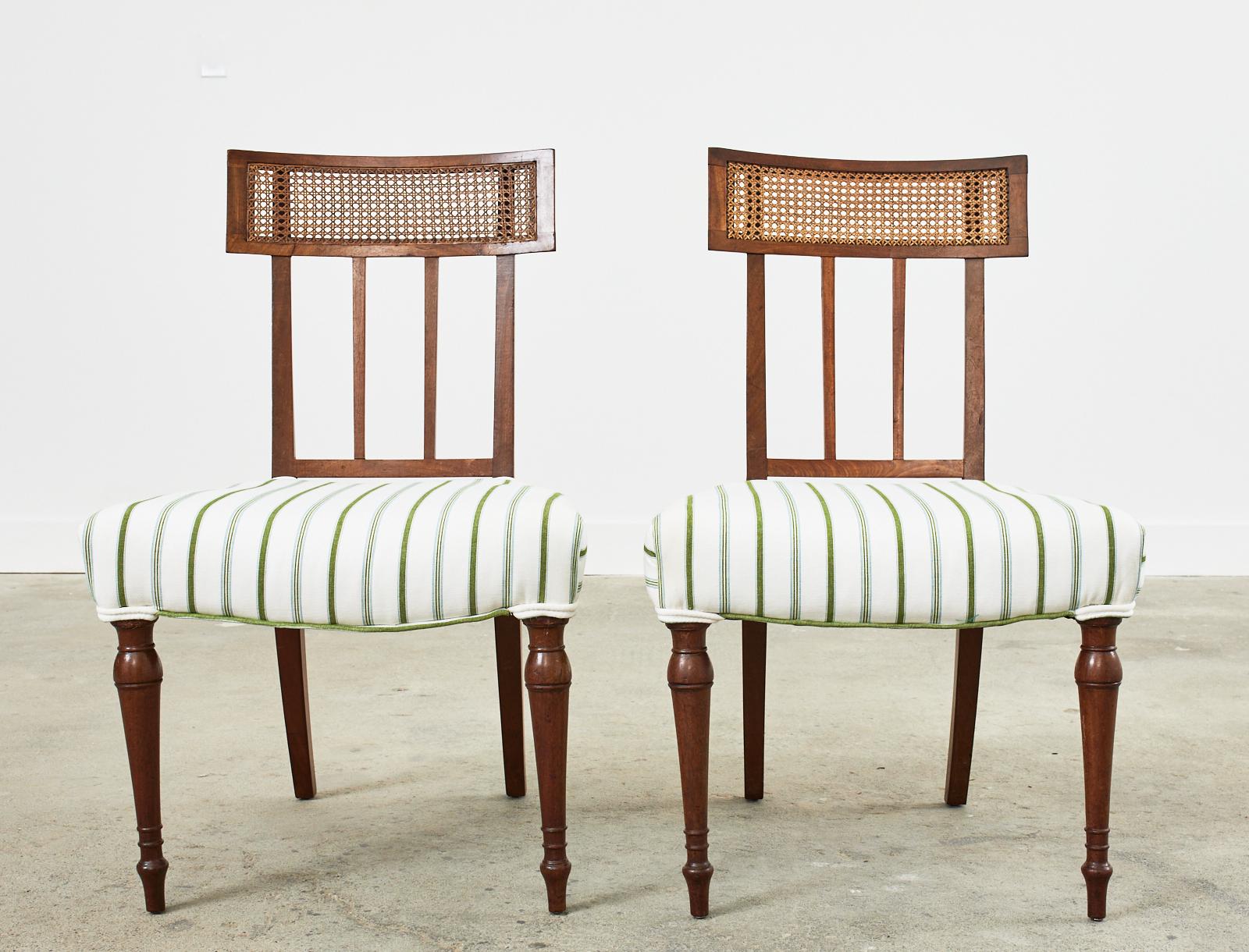 Set of Ten English Regency Mahogany Caned Dining Chairs 1