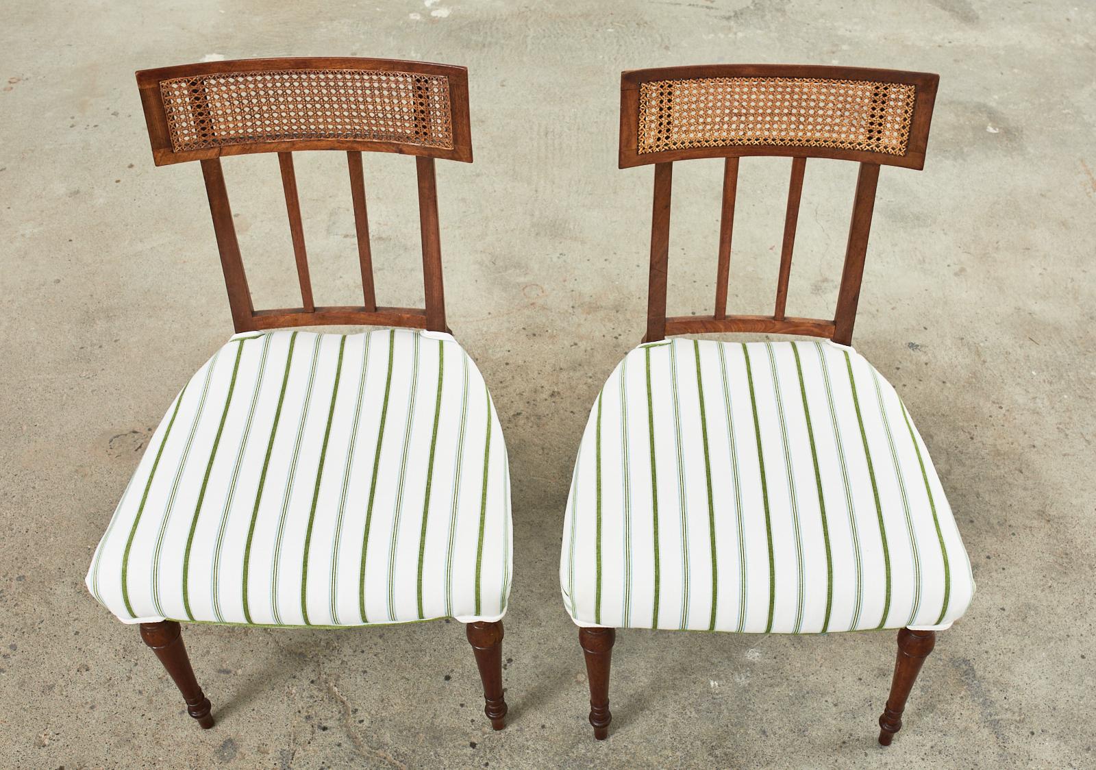 Set of Ten English Regency Mahogany Caned Dining Chairs 2