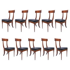 Set of Ten English Regency Mahogany Dining Chairs
