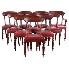 Set of Ten English Victorian Mahogany Dining Chairs